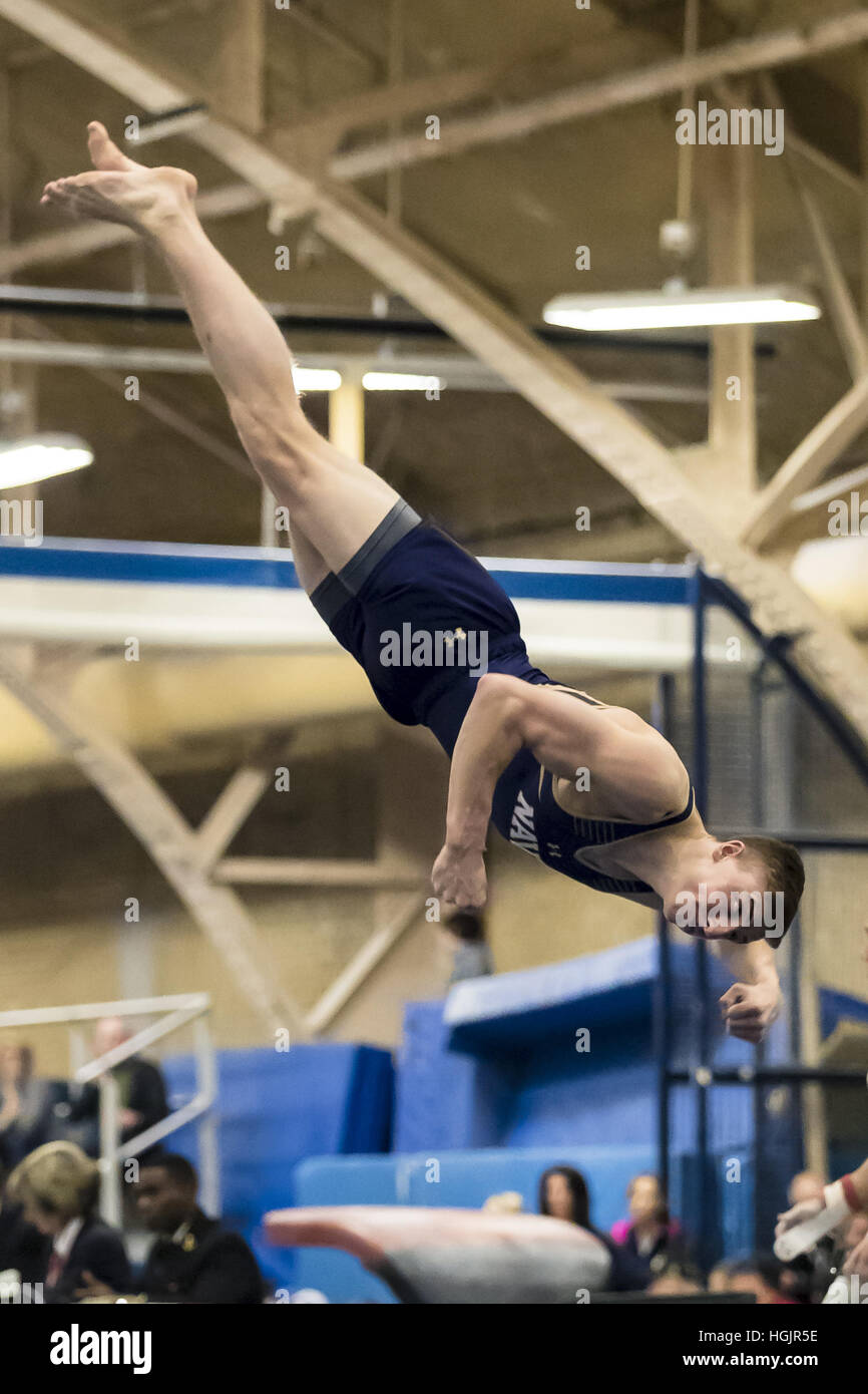 Annapolis Usa 21st Jan 2017 Navy Gymnastics Noah Beeman