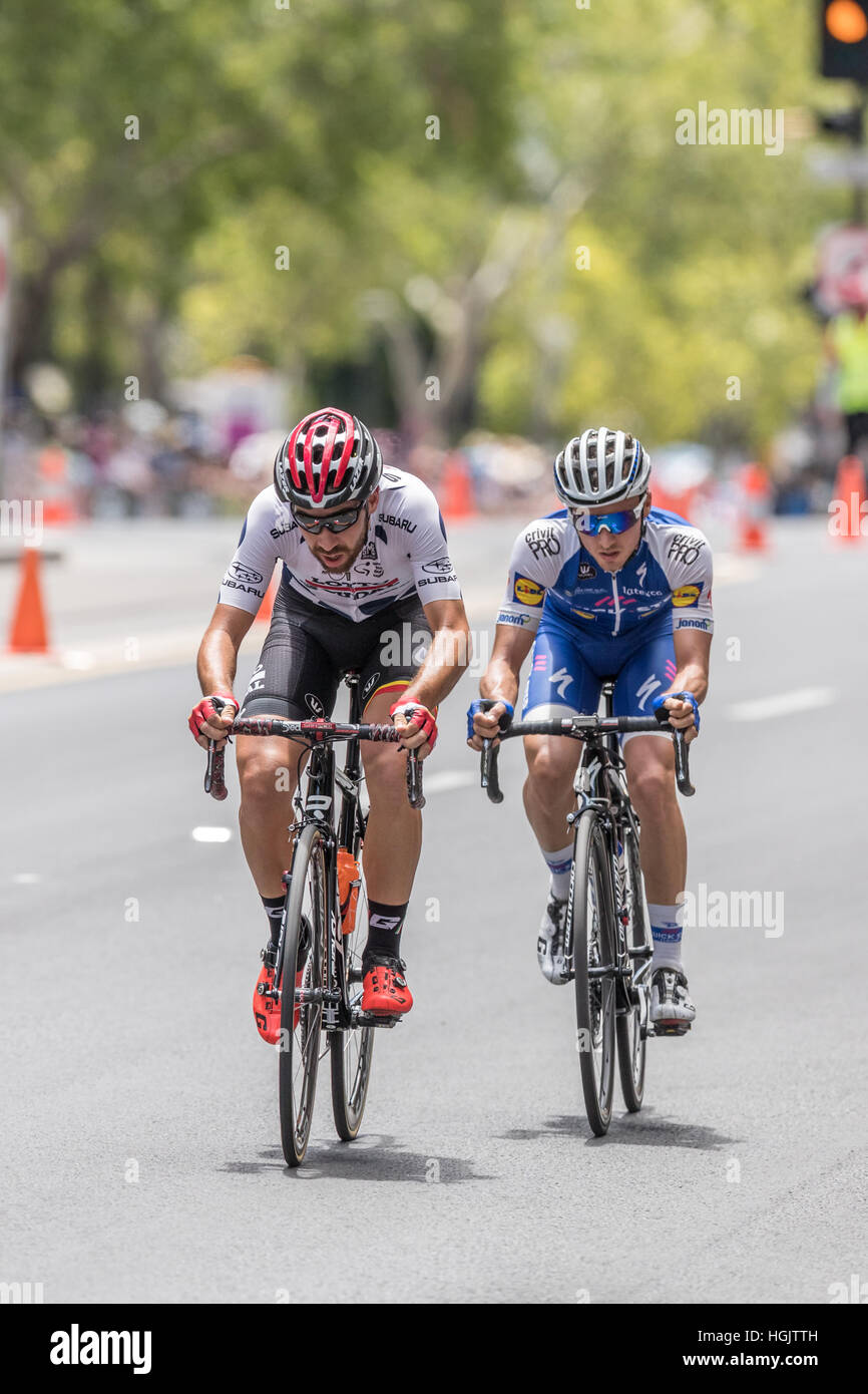 Adelaide, Australia. 22 January, 2017. Cyclist from the Lotto - Soudal Team (LTS) during Stage 6 of the Santos Tour Down Under 2017. Credit: Ryan Fletcher/Alamy Live News Stock Photo