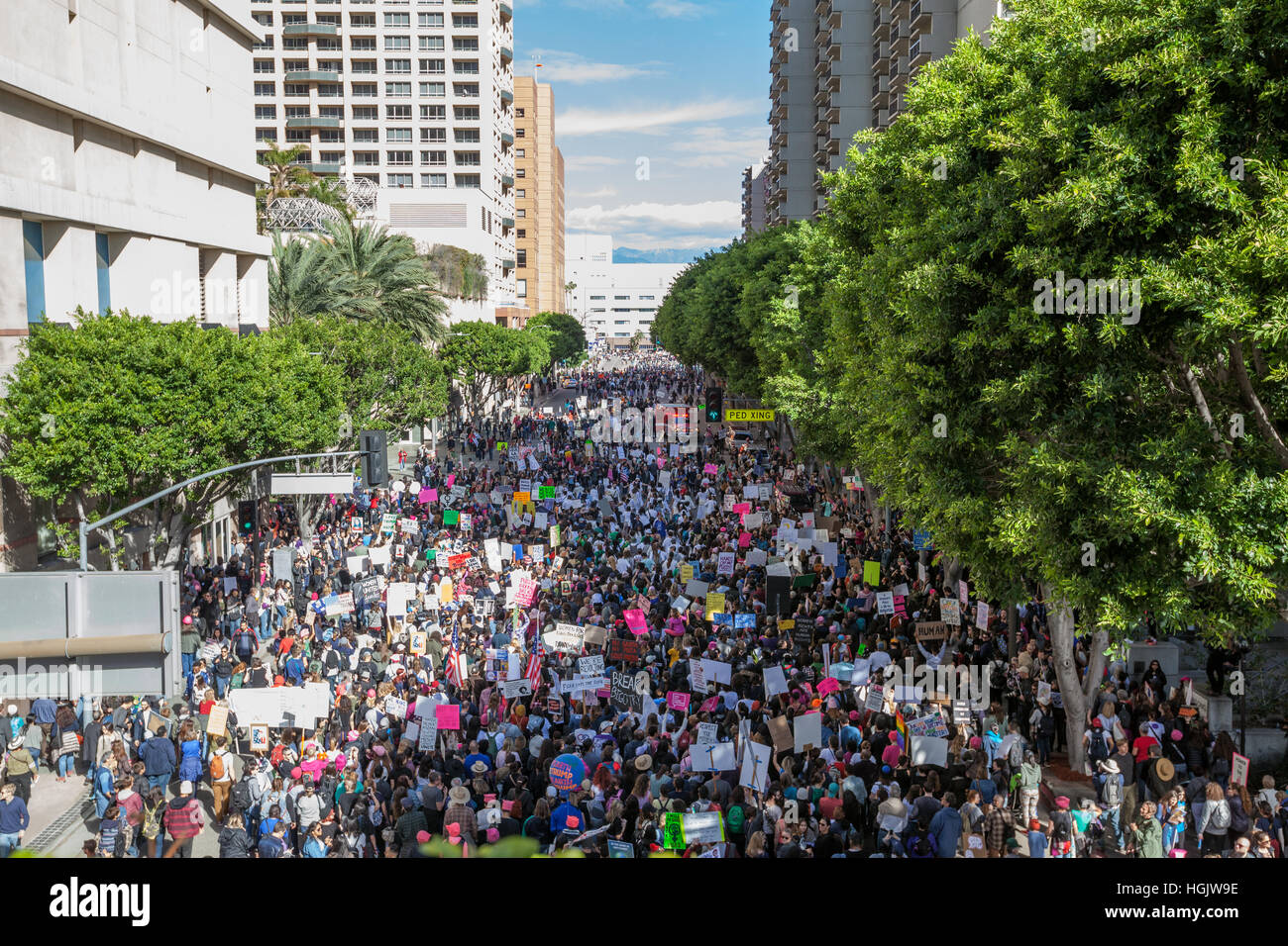 Los Angeles Women's March 2017 Stock Photo