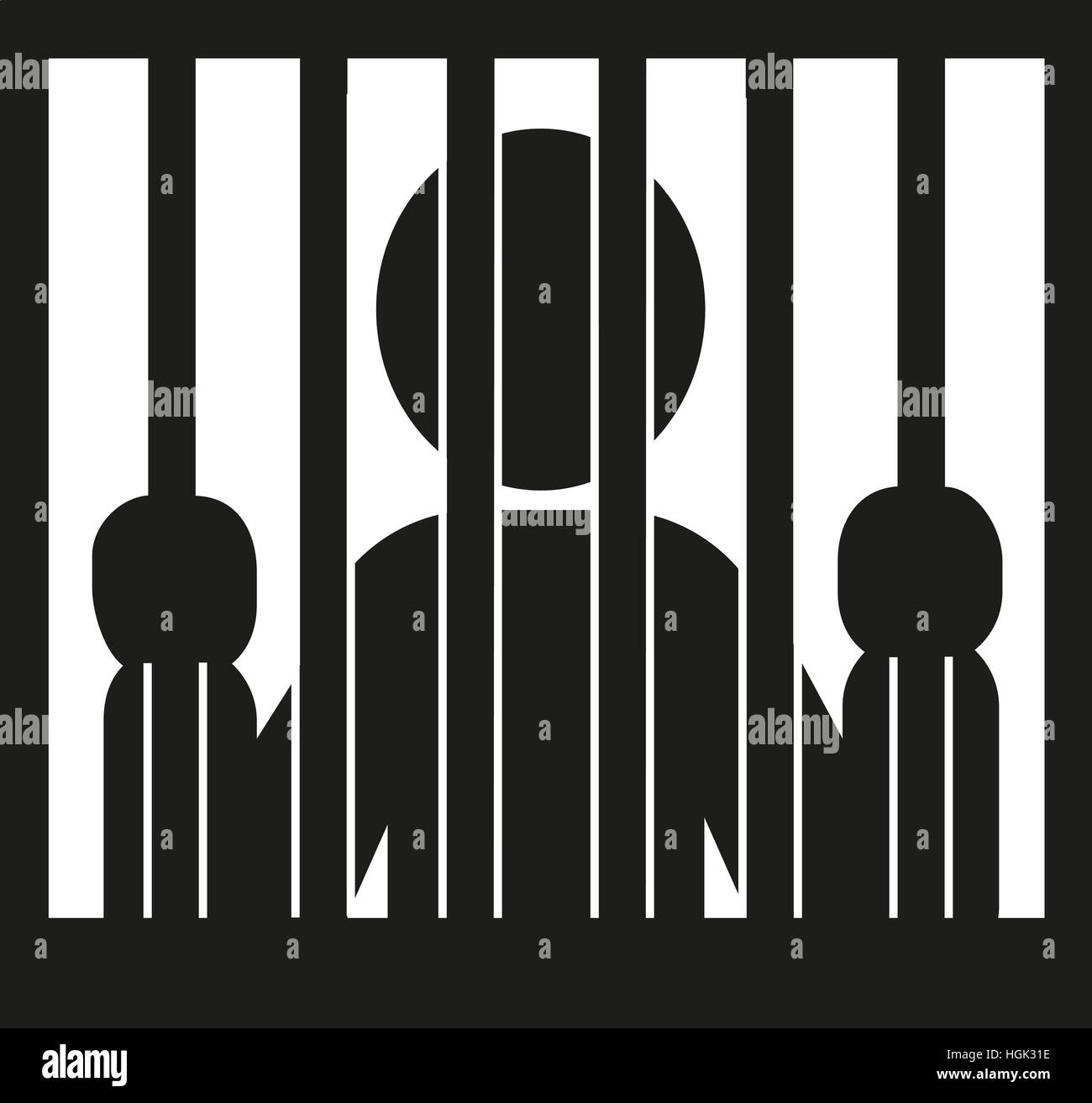 Prisoner. Behind bars icon Stock Photo Alamy