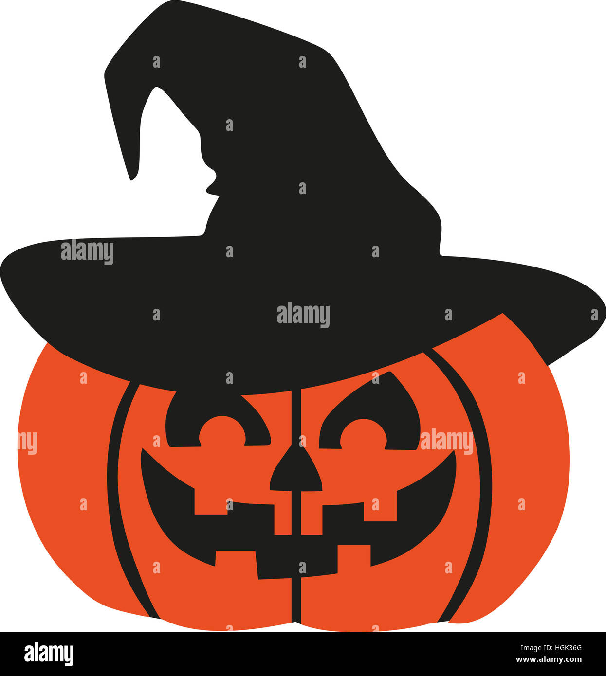 Halloween pumpkin with witch hat Stock Photo - Alamy