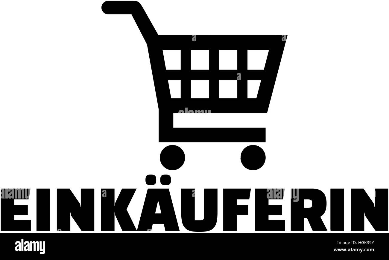 Female purchaser with shopping cart german job title Stock Photo Alamy