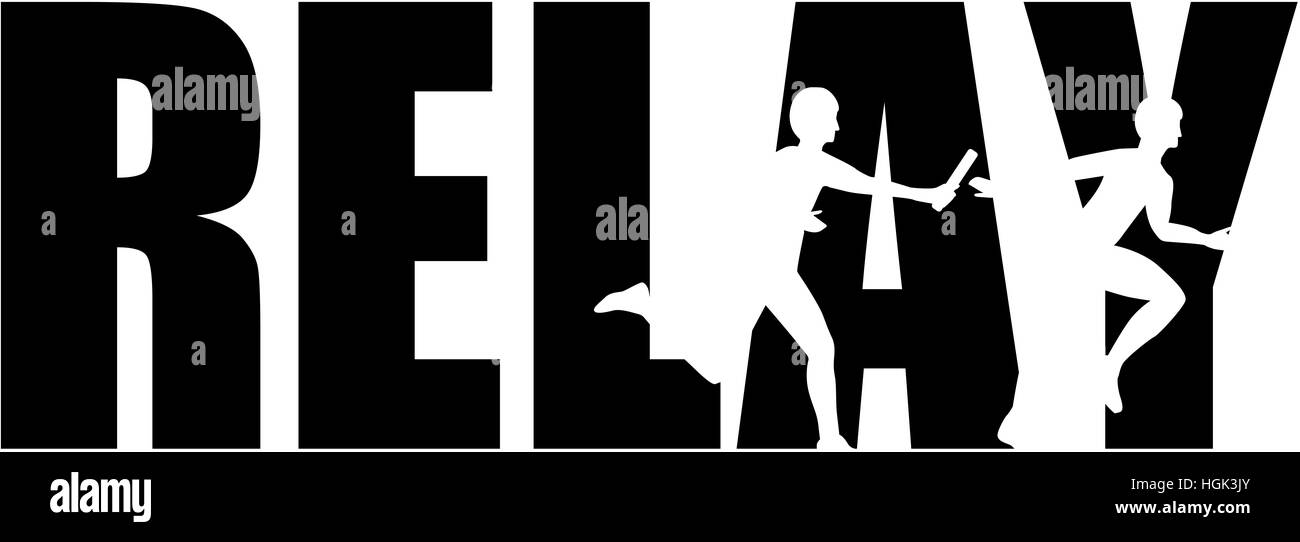 Relay word with silhouettes Stock Photo