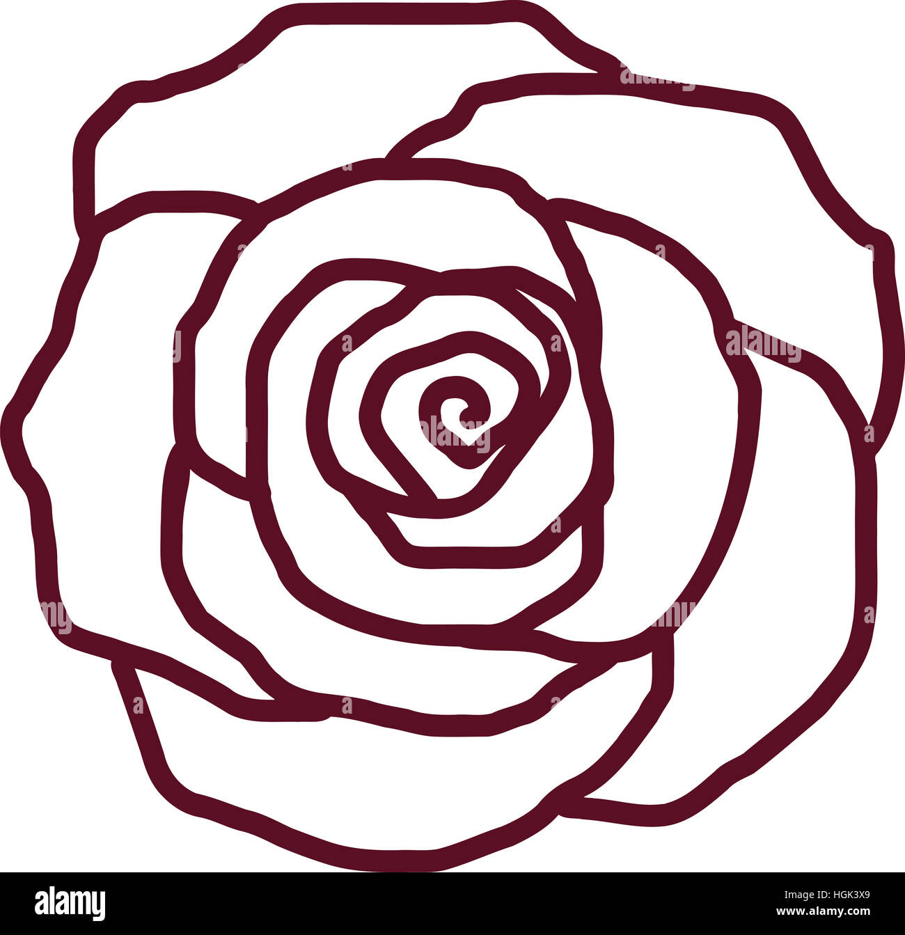 Rose petal outline Stock Photo