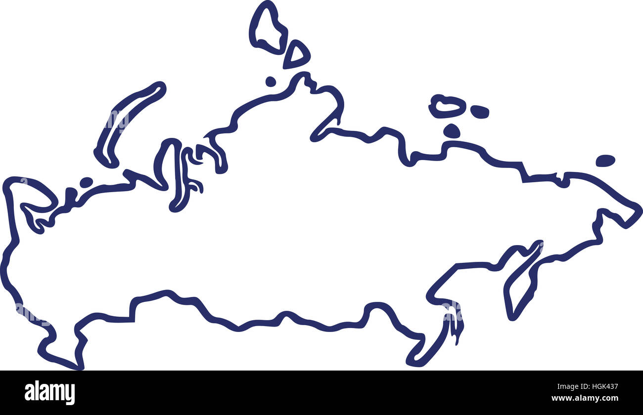 Russia map contour Stock Photo