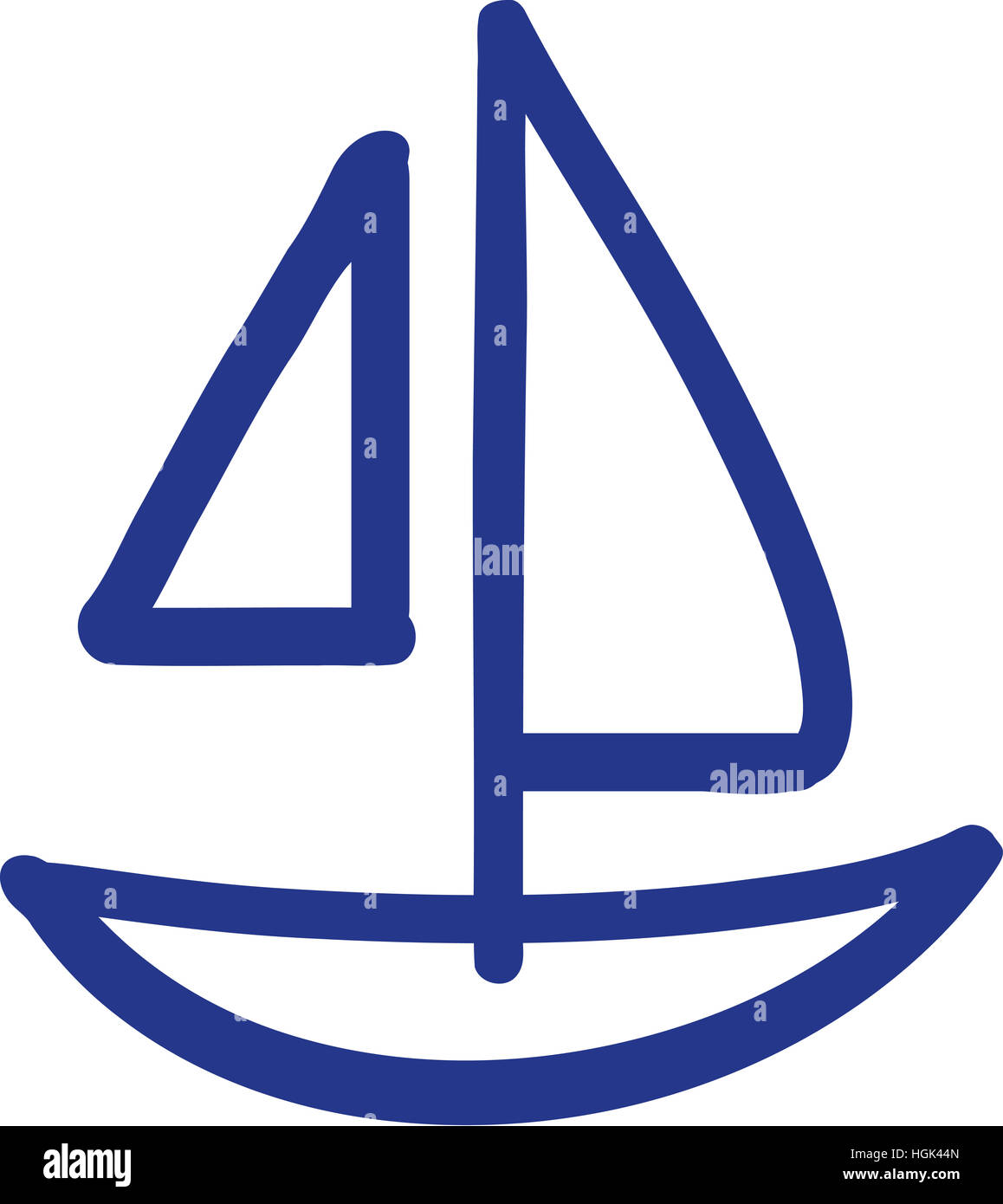 Handdrawn sailboat Stock Photo