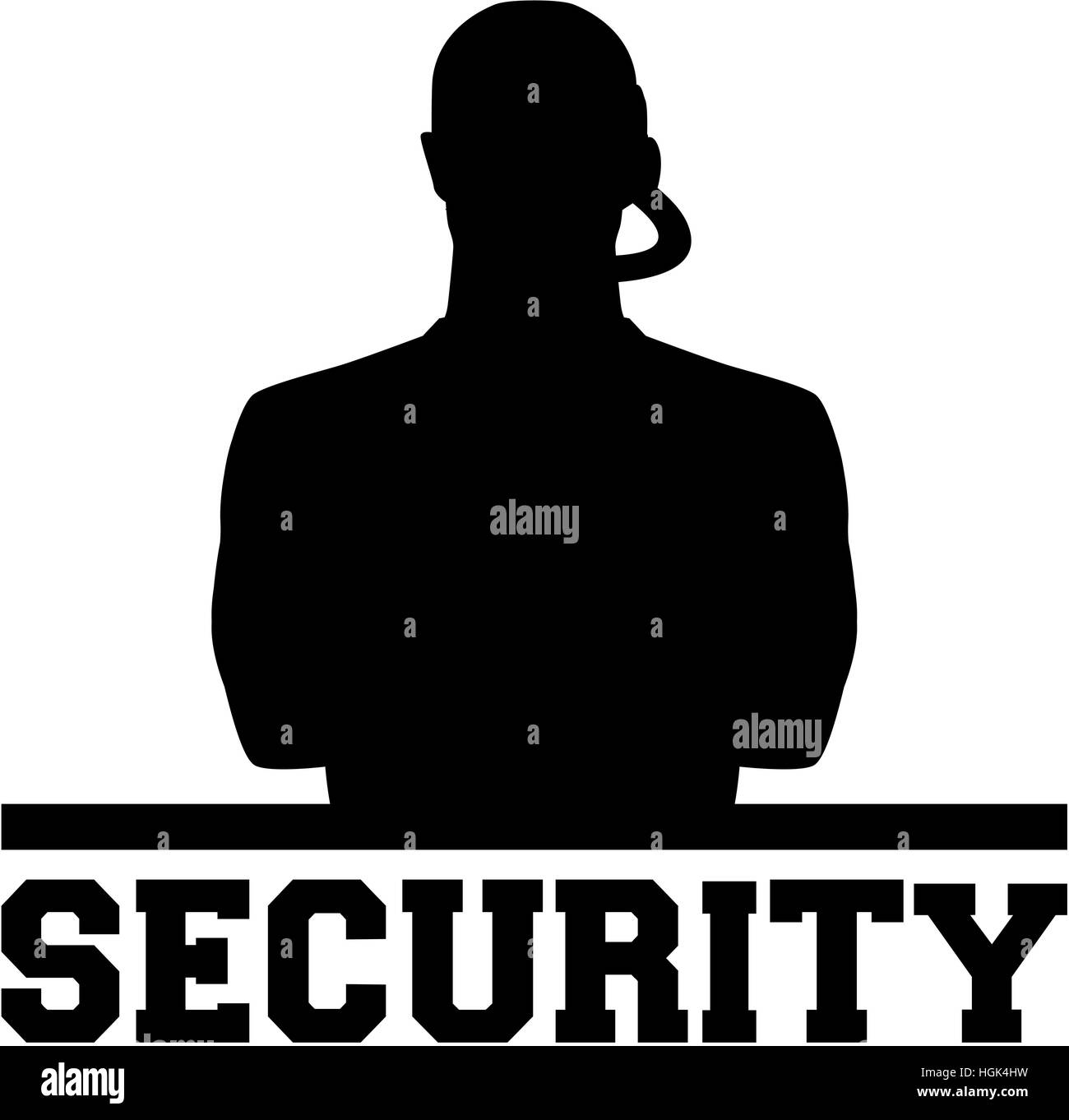 Secuirty silhouette with word Stock Photo