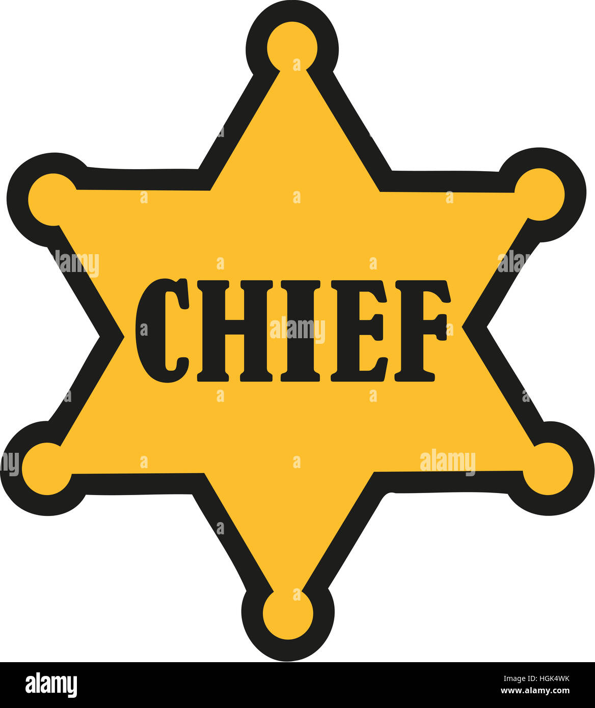 Chief star - sheriff sign Stock Photo