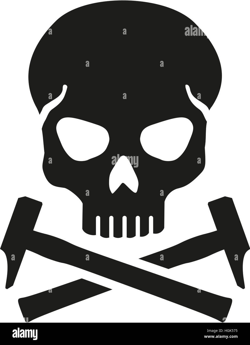 Skull with crossed hammer Stock Photo Alamy