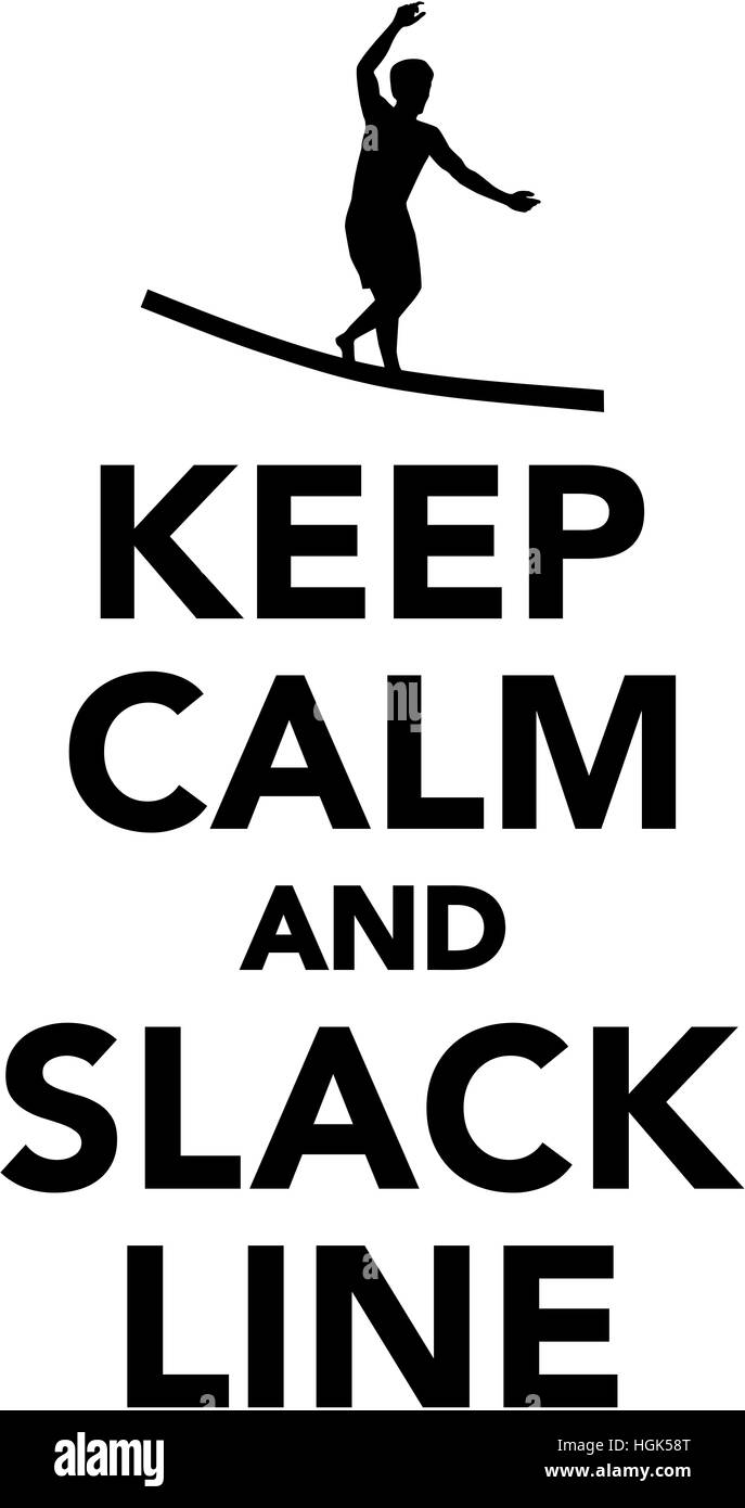 Keep calm and Slackline Stock Photo