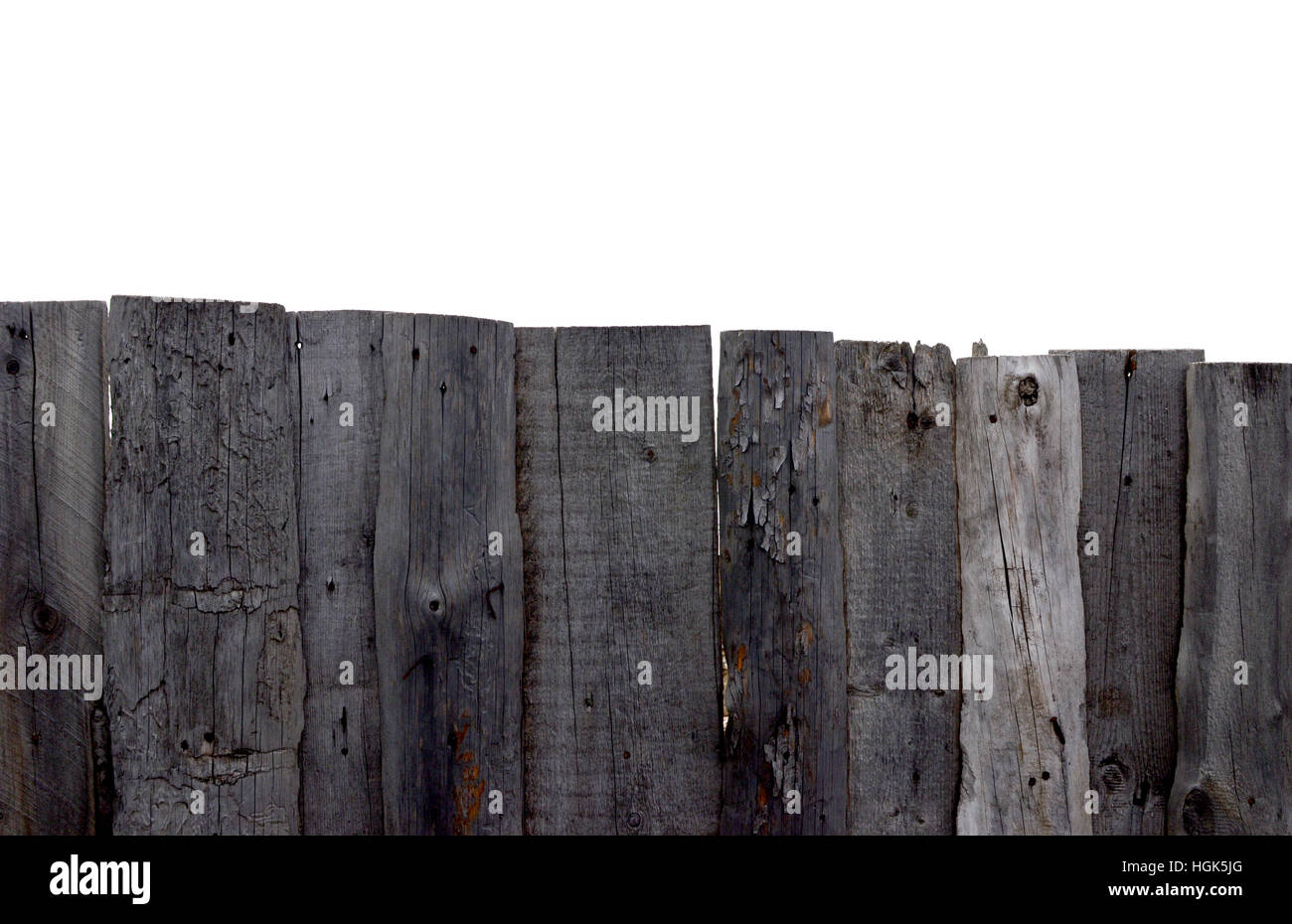 Wooden fence on a white background Stock Photo - Alamy