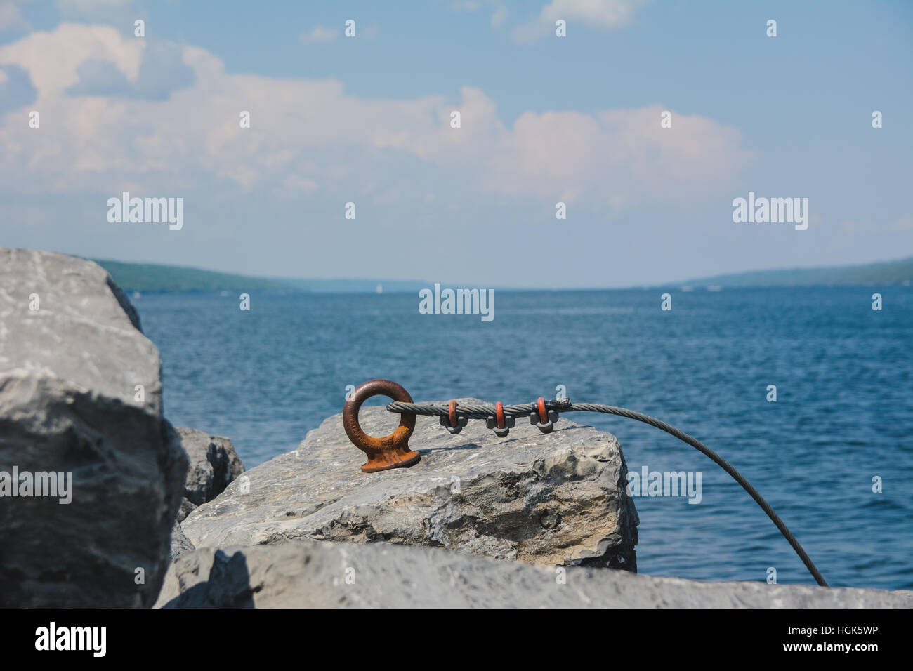 A boat launch in the Finger Lakes of NY on a summer day Stock Photo Alamy