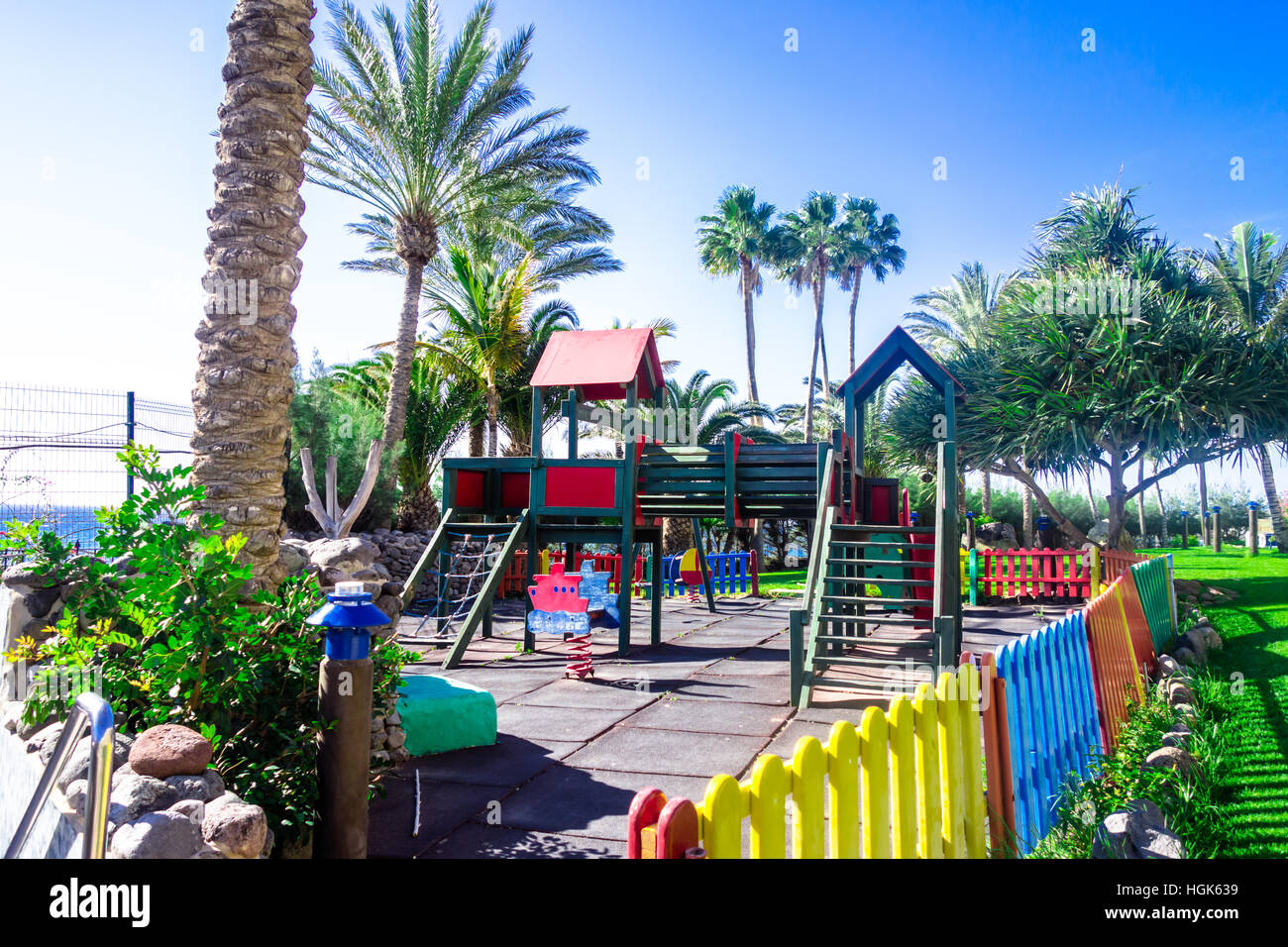 A colourful playground for children in Las Palmas, Gran Canaria Stock Photo