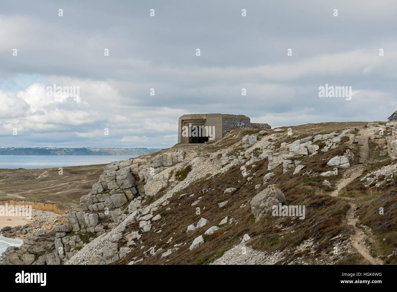 German World War II Bunkers at Crozon, Brittany, France Stock Photo