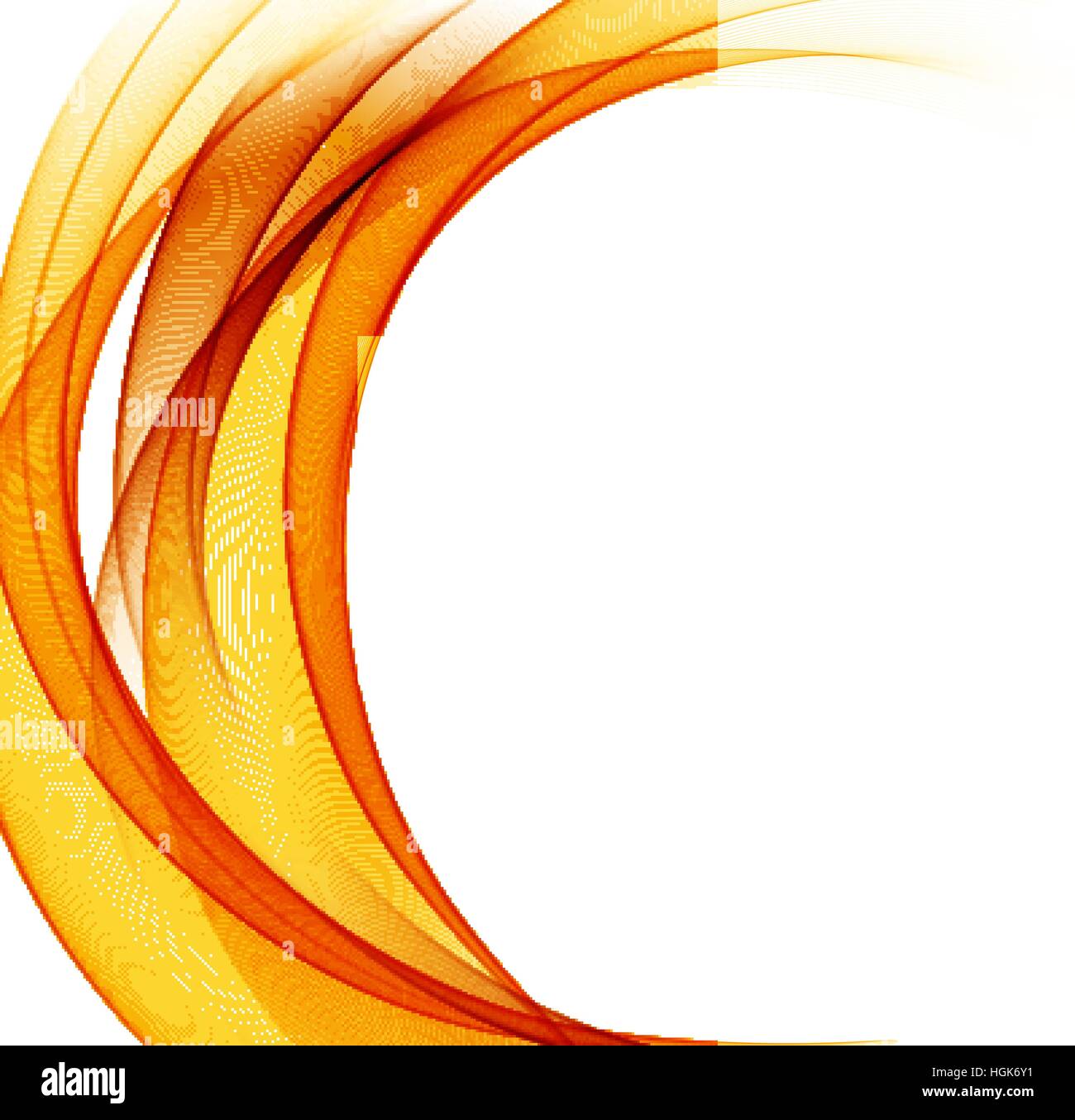 Abstract orange color wave design element. Vector lines Stock Vector