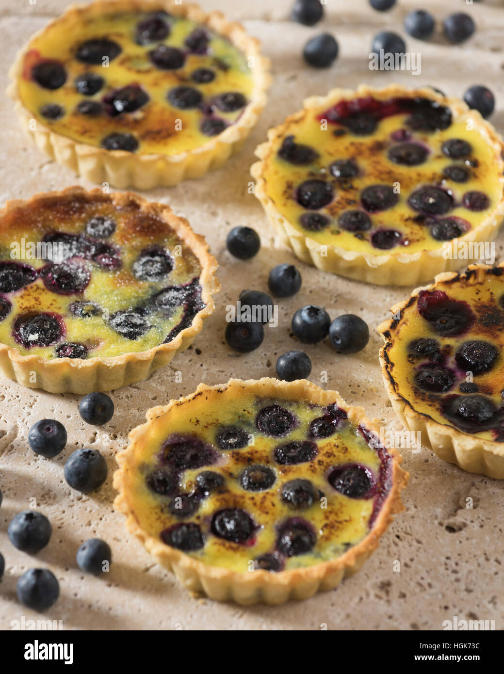 Blueberry tarts Stock Photo