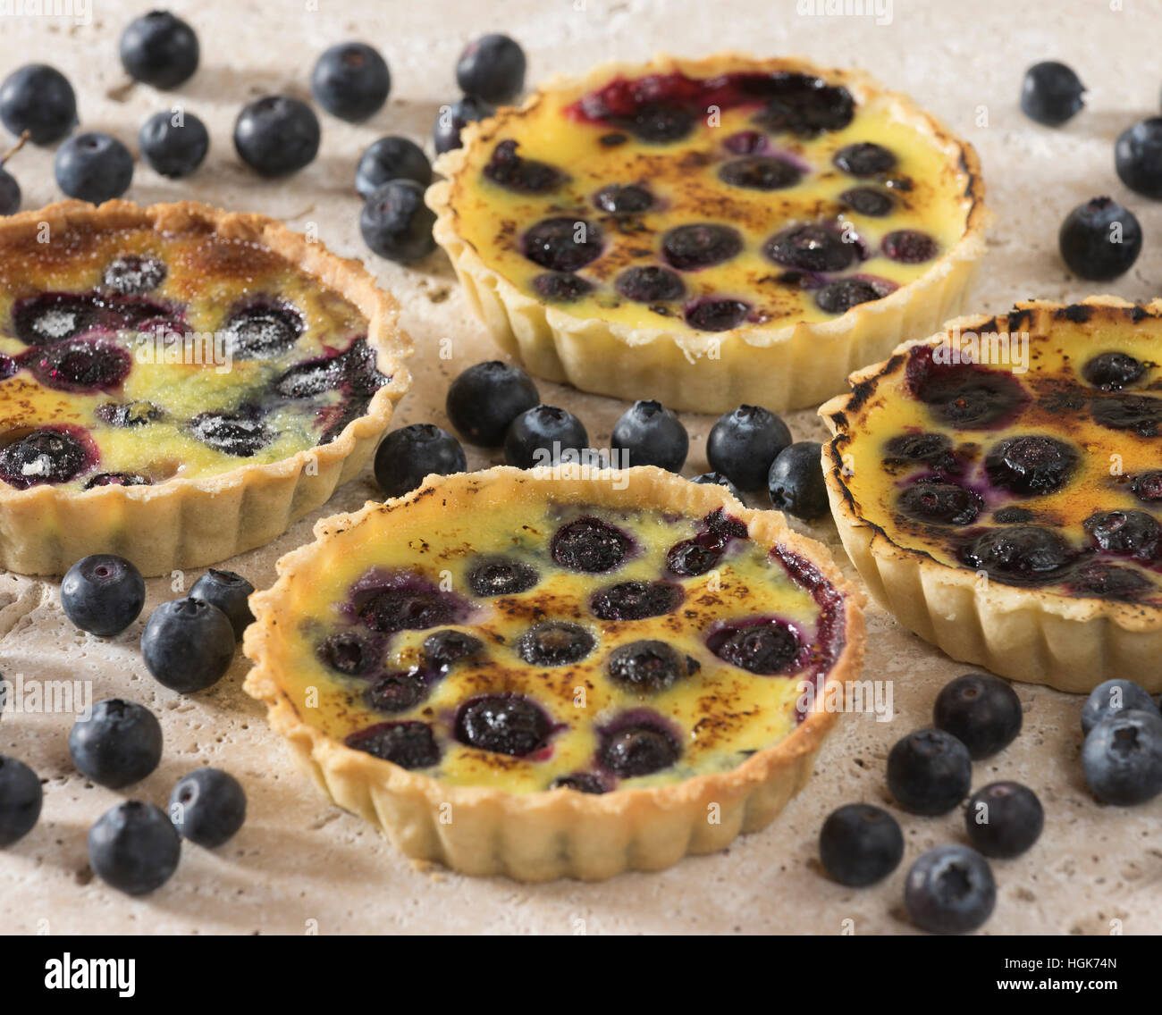 Blueberry tarts Stock Photo