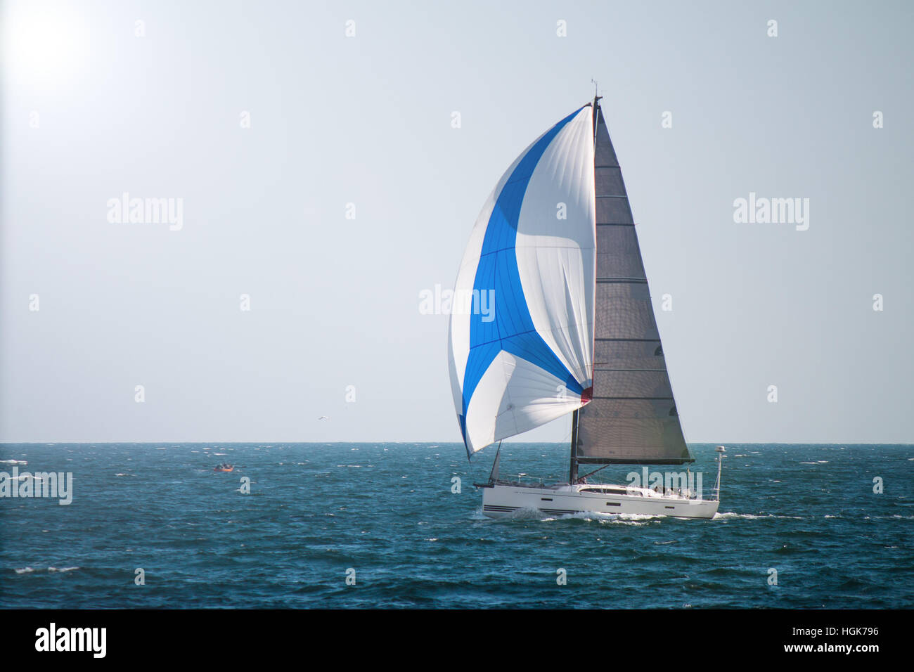 sailing Boat i at  sea. Luxury yacht Stock Photo
