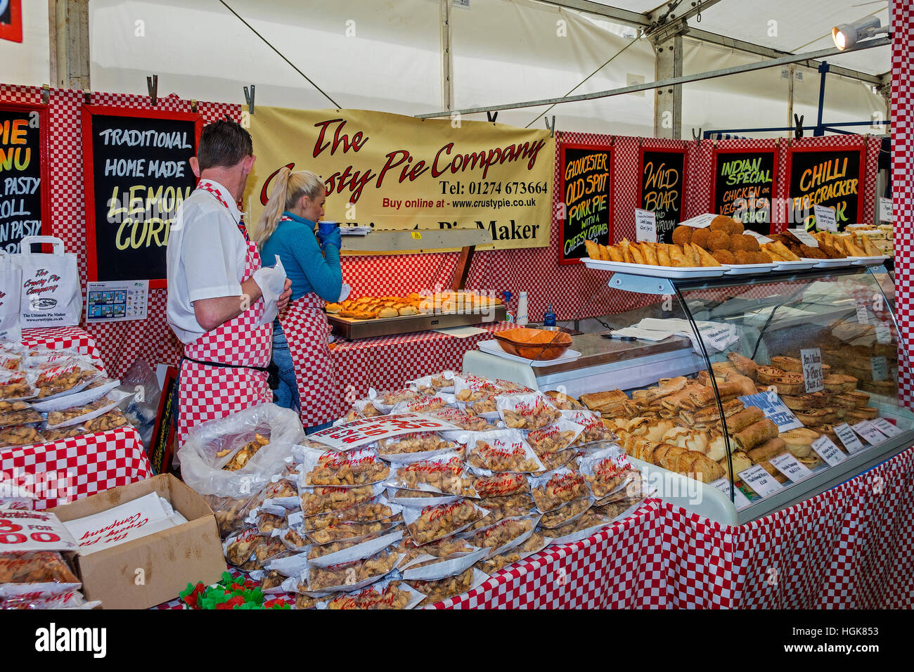 Traditional Savoury Pie Stall Berkshire UK Stock Photo