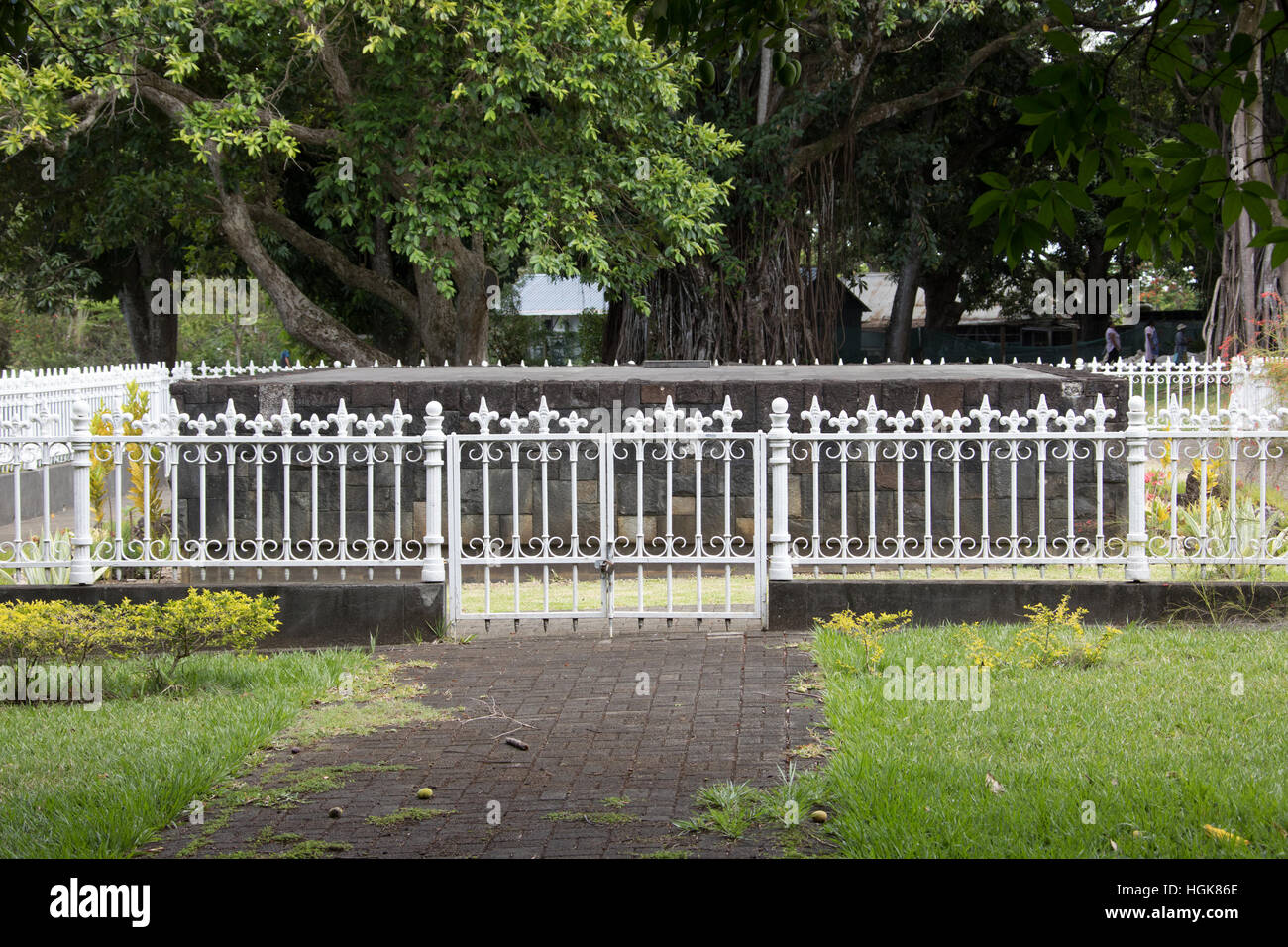 Samadhi, Funerary monument of  Sir Seewoosagur Ramgoolam, SSR Botanic Garden, Pamplemousses, Mauritius Stock Photo