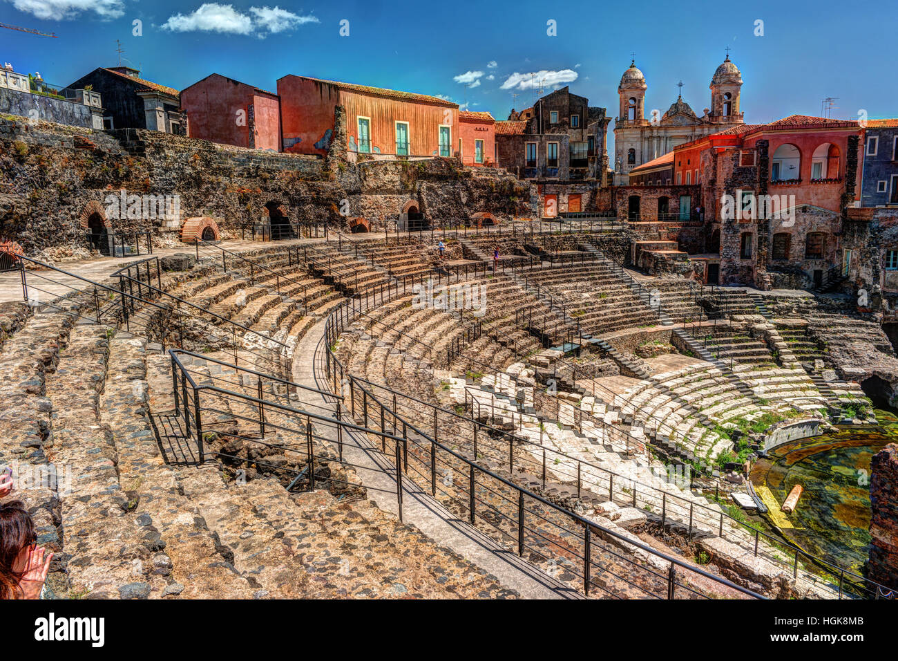 Ancient Roman theater in Catania Stock Photo Alamy