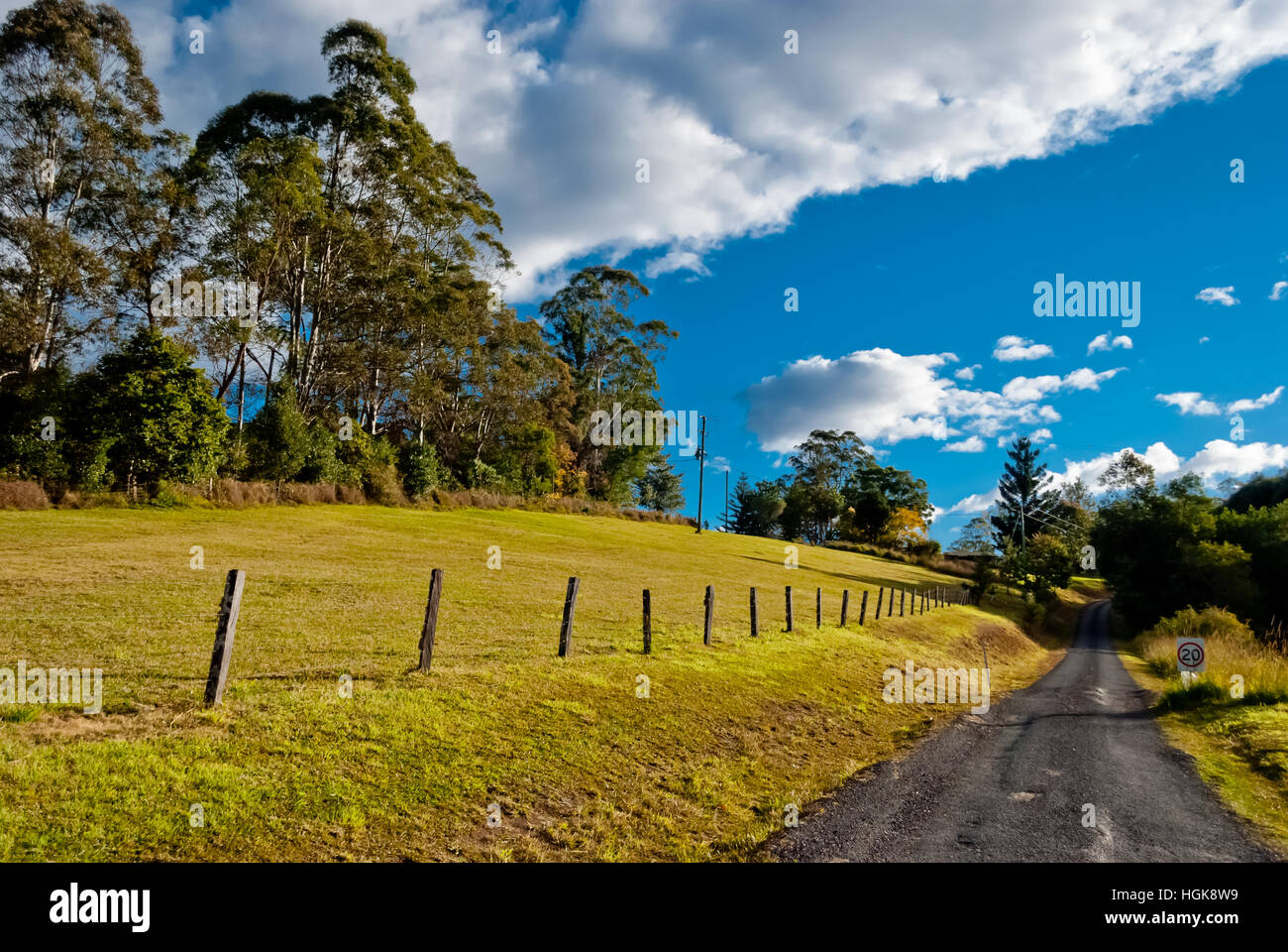 Road in a peaceful rural landscape Stock Photo