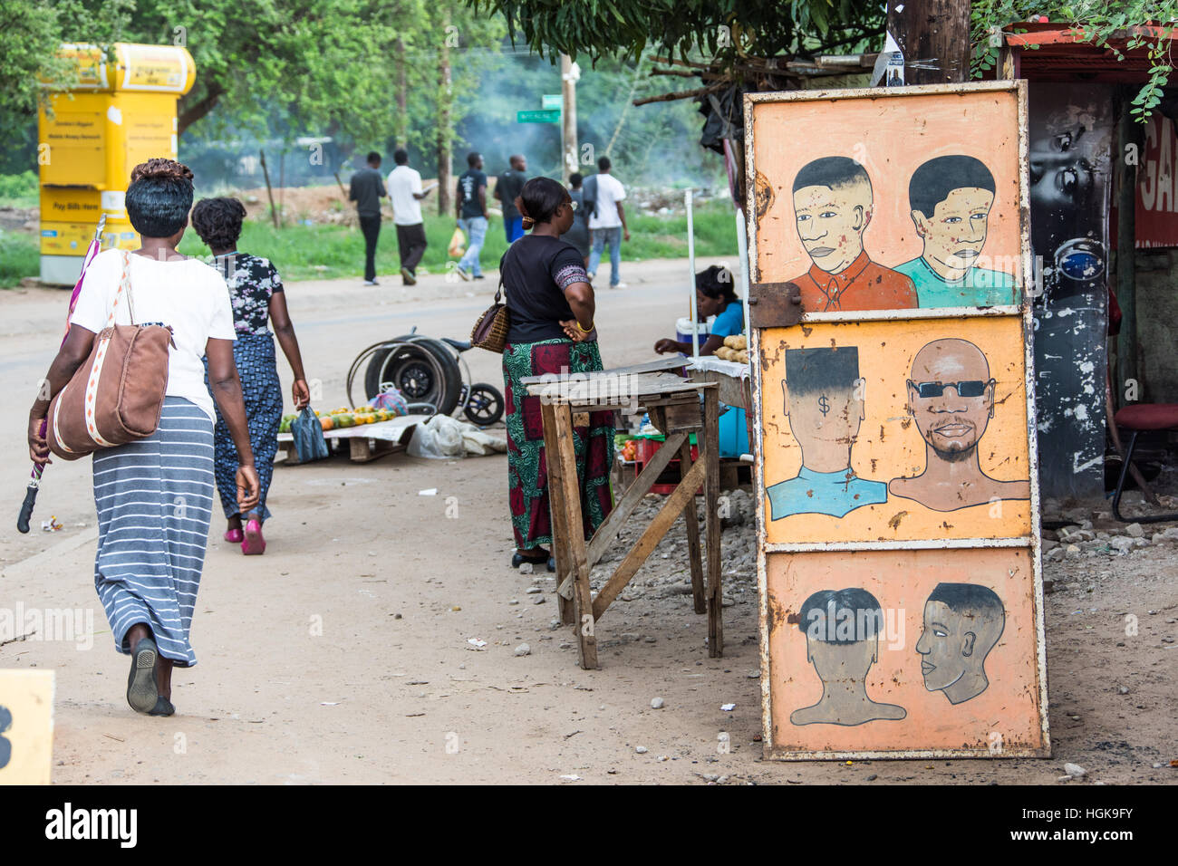 Barber sign, Livingstone, Zambia Stock Photo