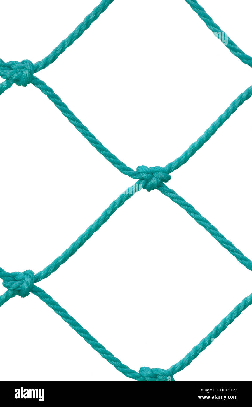 Soccer Football Goal Post Set Net Rope Detail, New Green