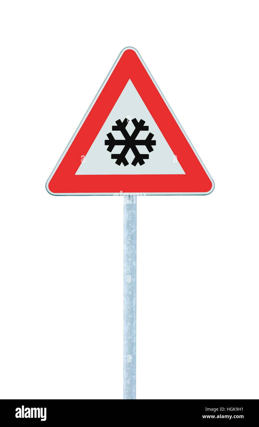 Risk of ice Road safety sign 