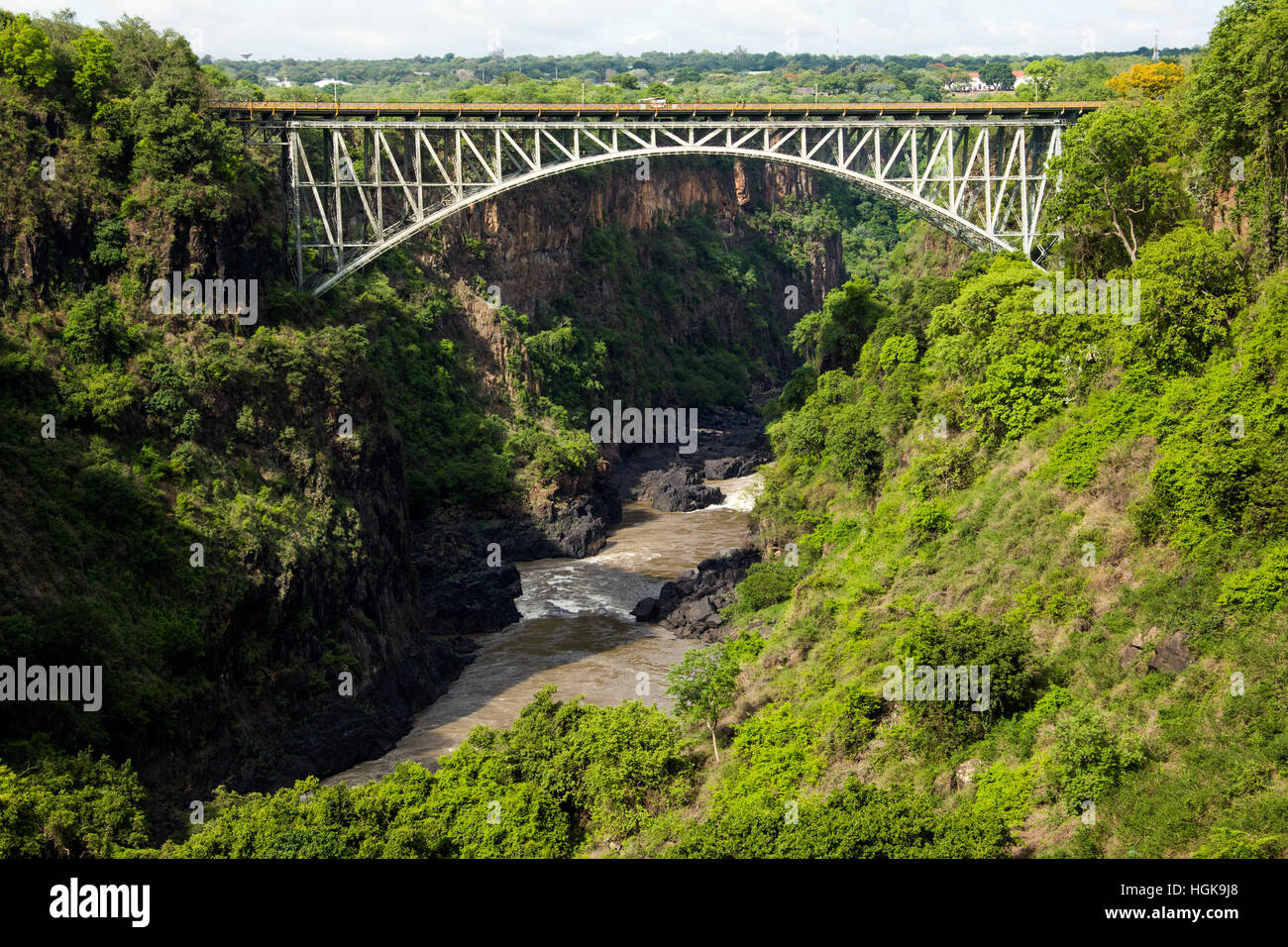 Victoria Falls Bridge, Zambia, Zimbabwe border Stock Photo