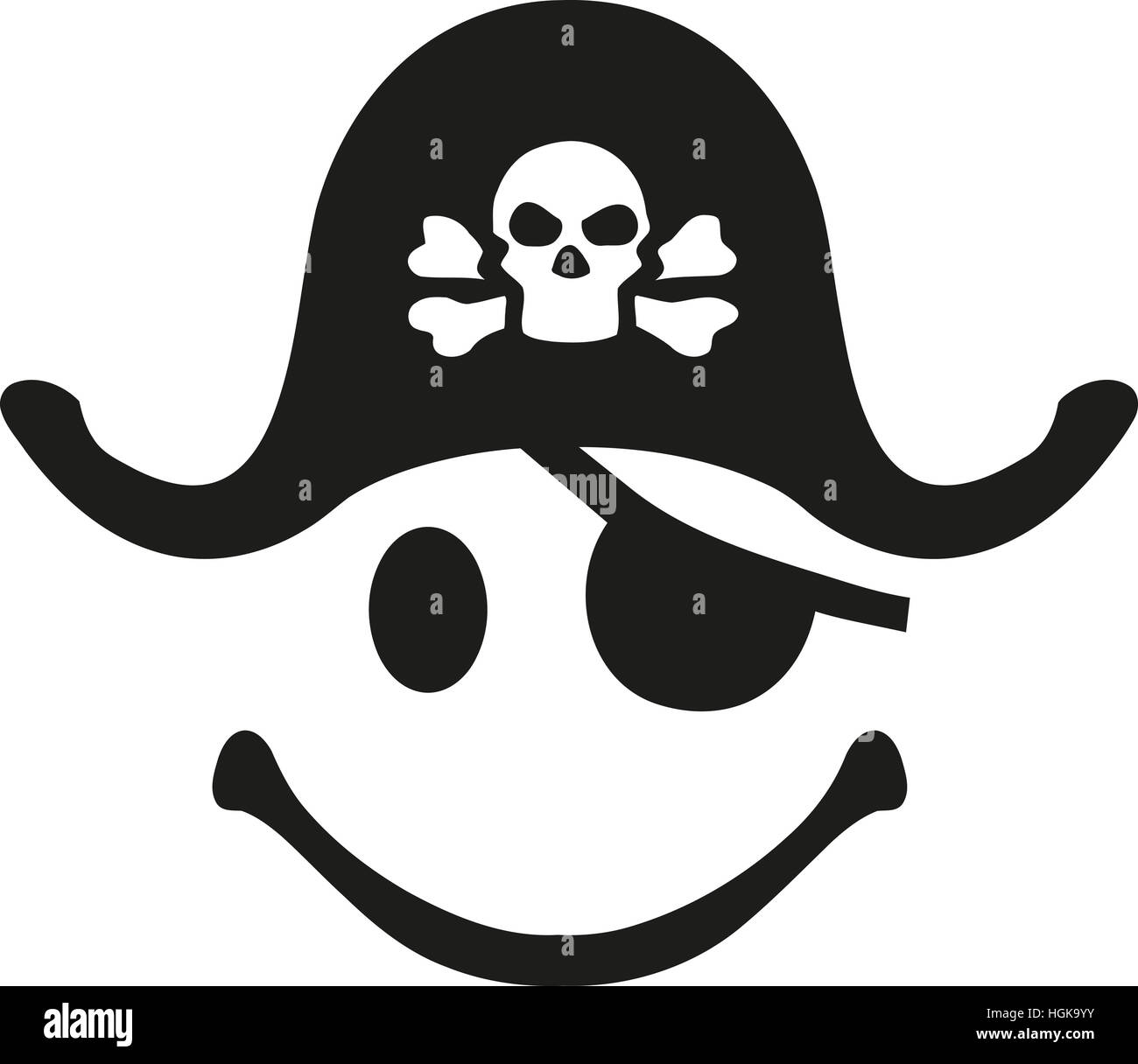 Pirate smiley face Stock Photo