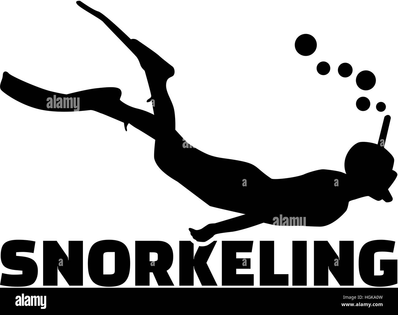 Snorkeling man Stock Photo
