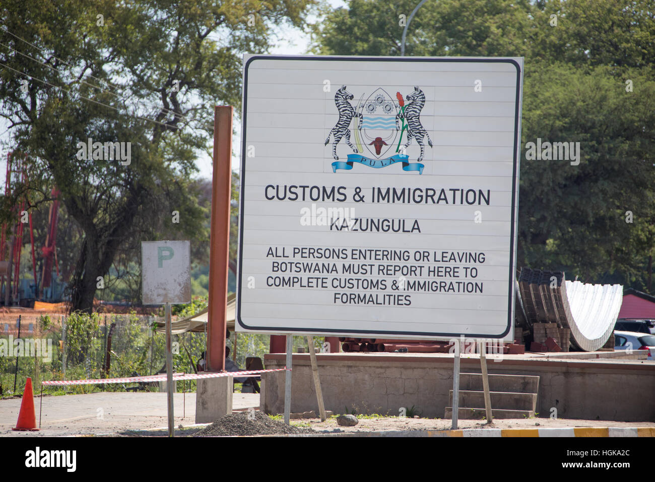 Botswana Customs And Immigration Zambia Botswana Border Stock Photo