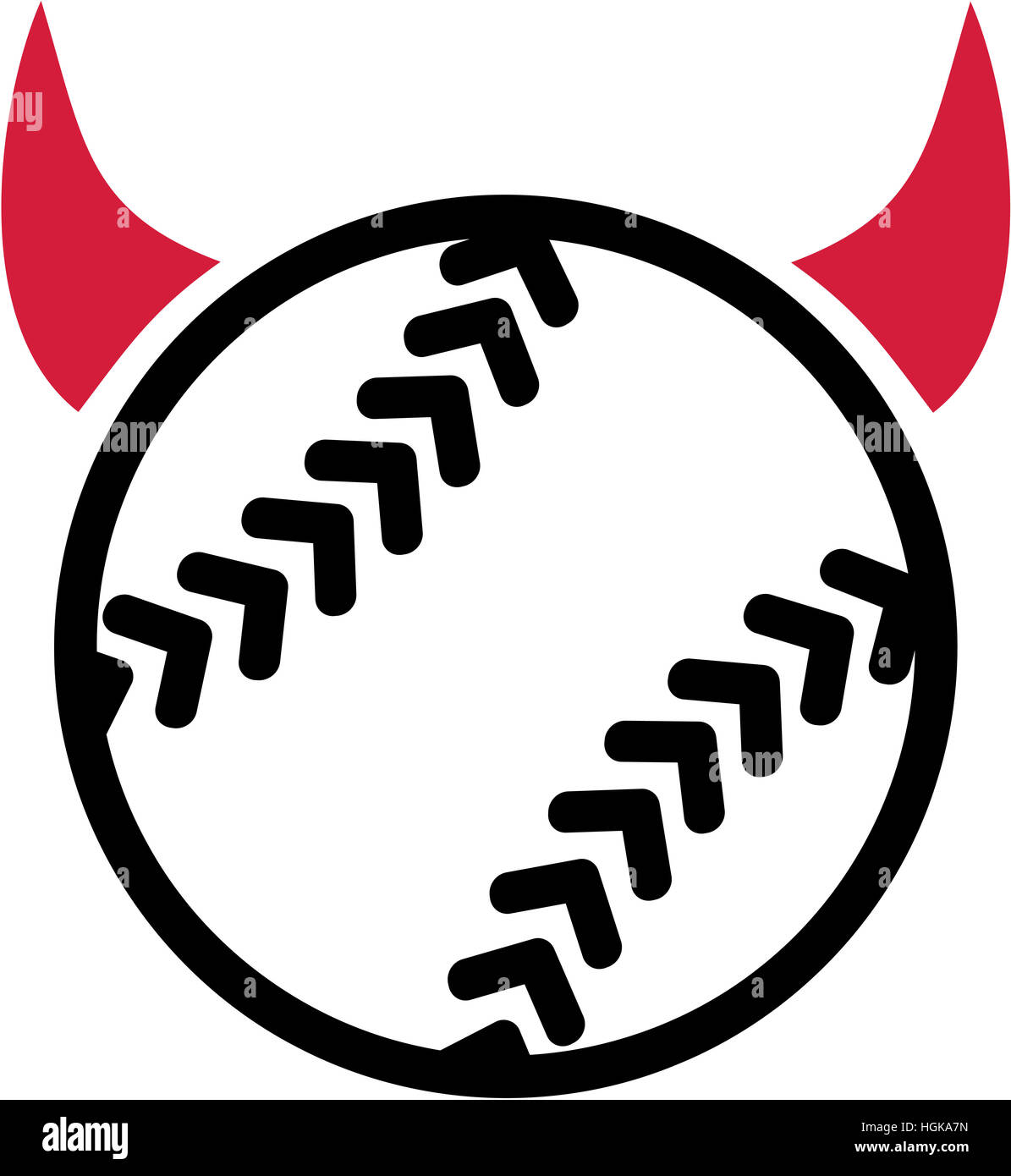 Softball with devil horns Stock Photo