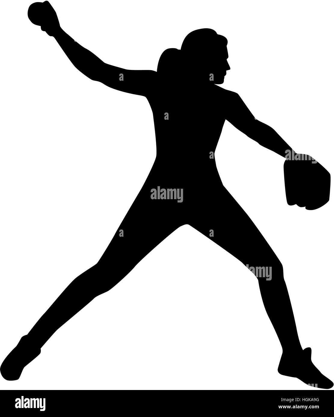 Softball pitcher silhouette Stock Photo Alamy