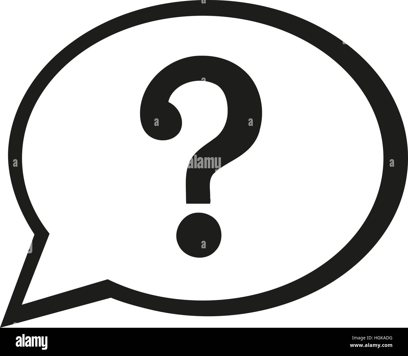Speech bubble icon with question mark Stock Photo