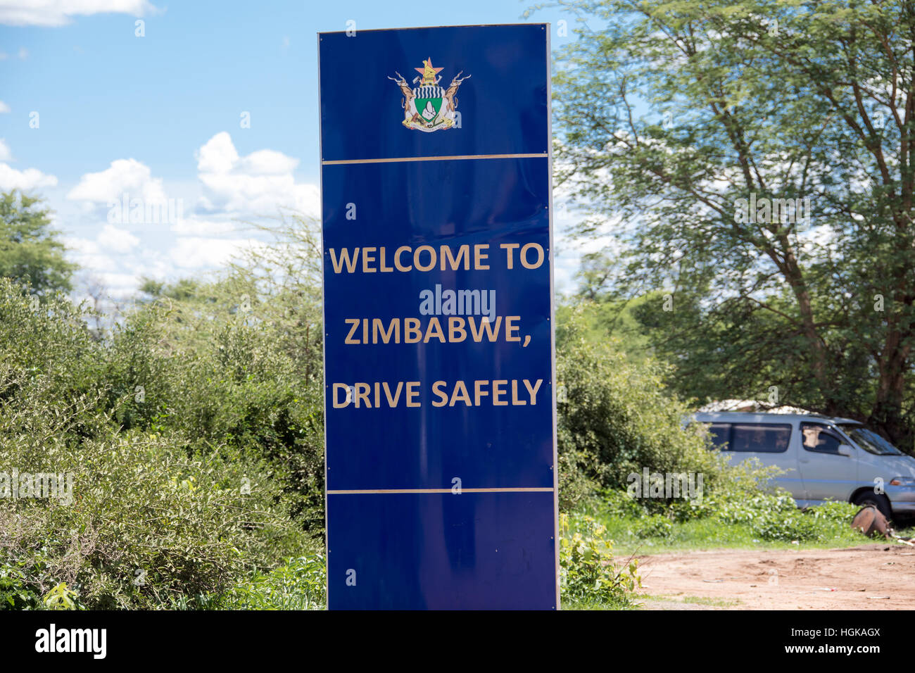 Kazungula Border Post between  Botswana and Zimbabwe, Africa Stock Photo