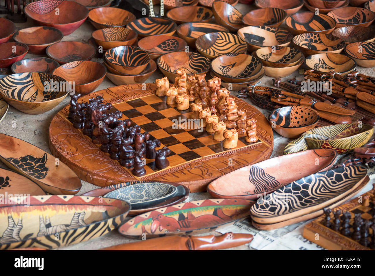 Wooden souvenirs, Victoria Falls, Zimbabwe Stock Photo 130732485 Alamy