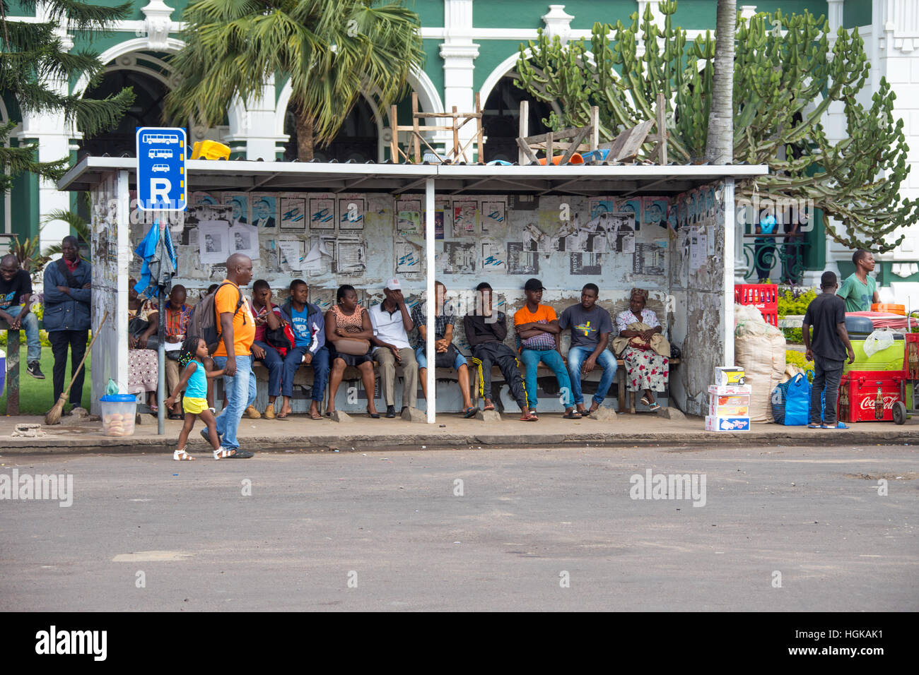 Bus stand in Maputo, Mozambique Stock Photo