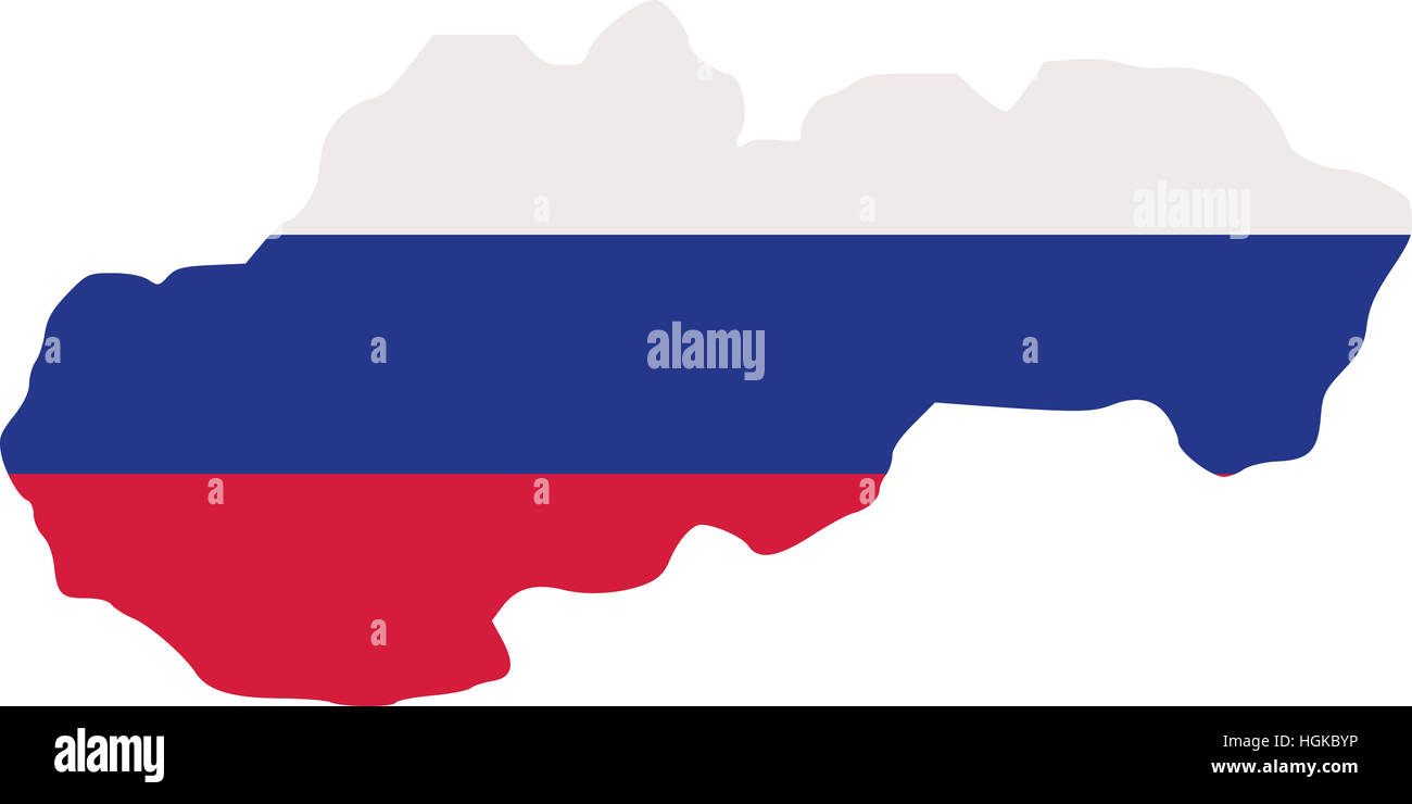 Slovakia map with flag Stock Photo