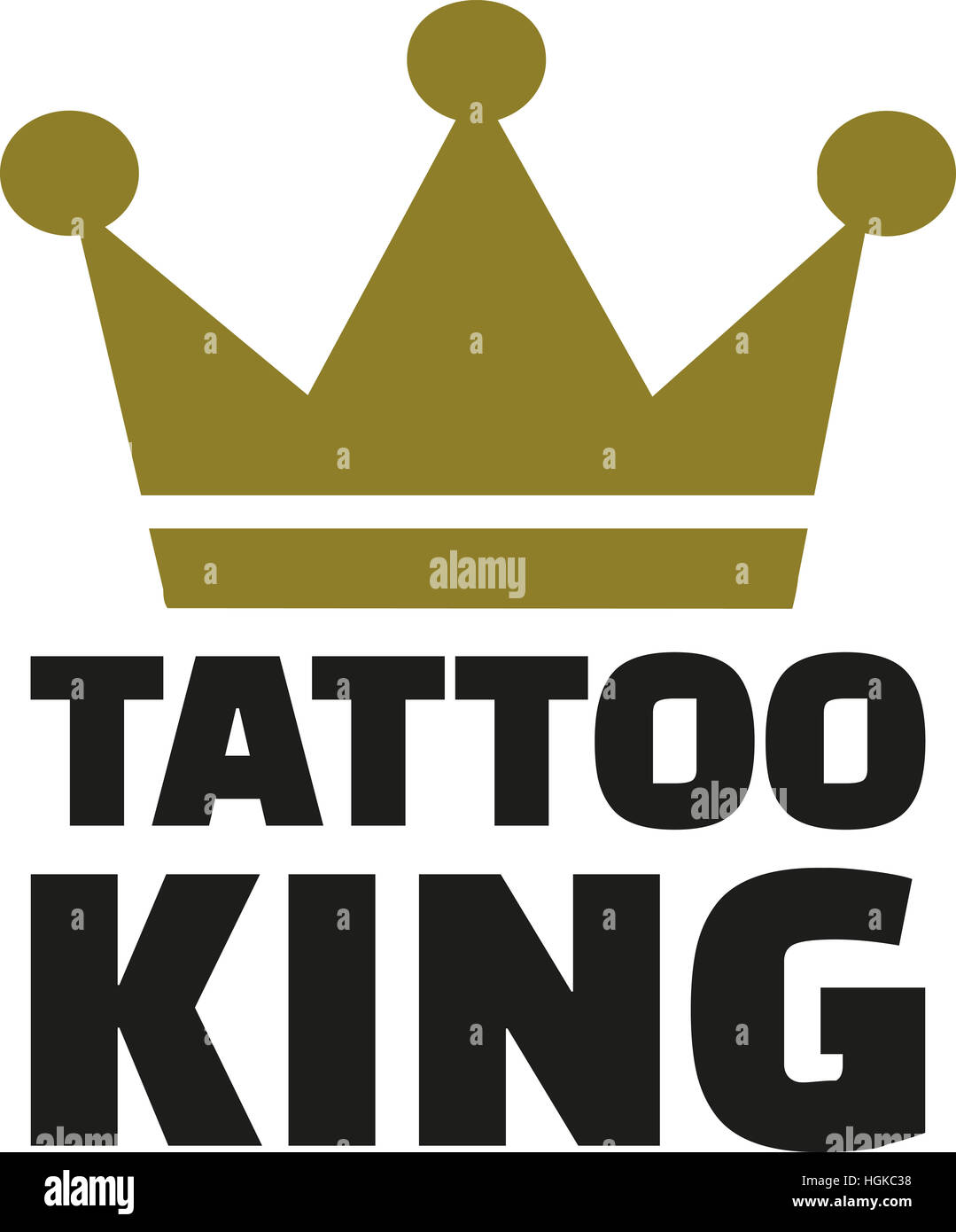 Tattoo King with crown Stock Photo - Alamy