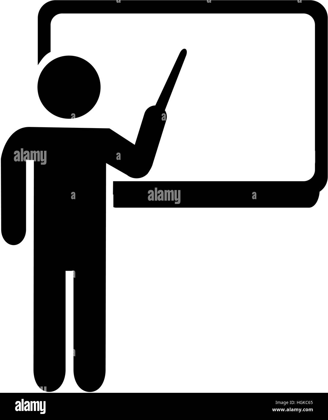 Teacher on blackboard icon Stock Photo