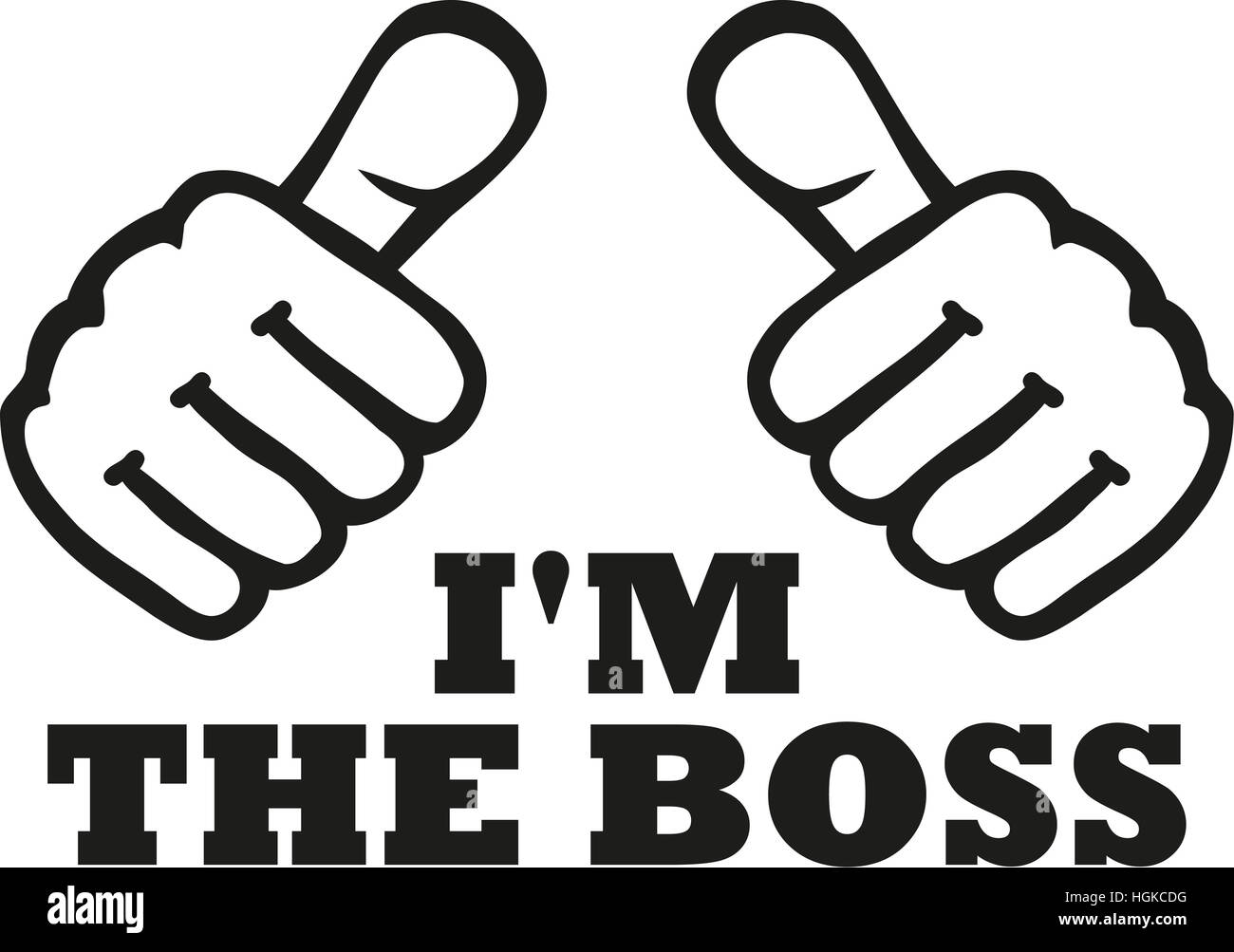I'm the boss t-Shirt design with thumbs Stock Photo ...