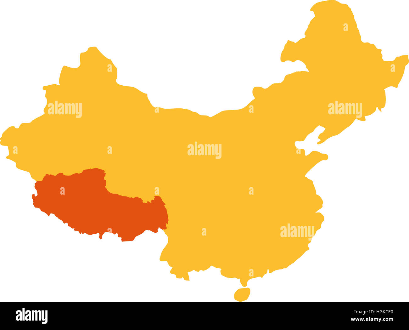 Tibet map in china map Stock Photo Alamy