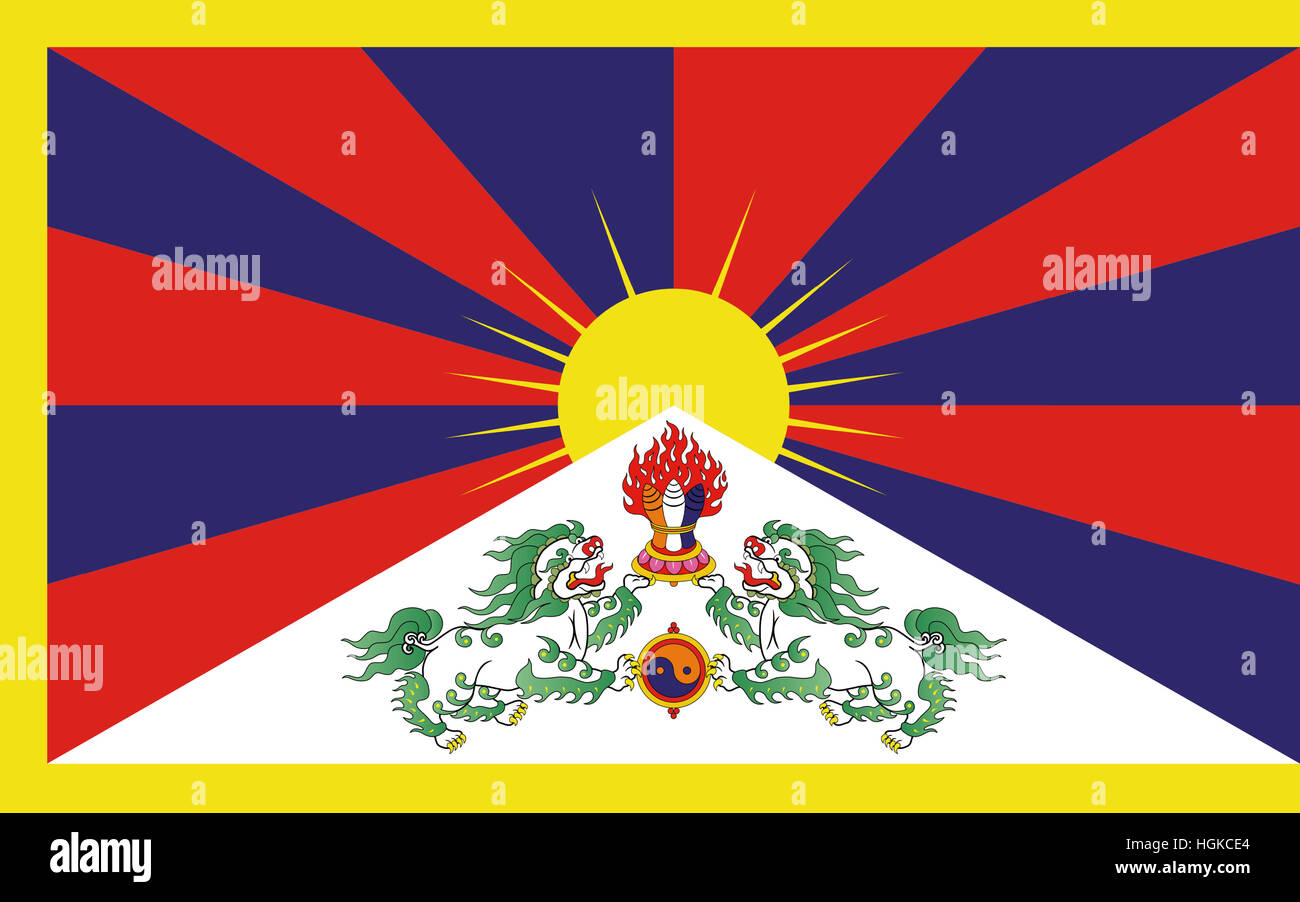 Tibet flag Stock Photo