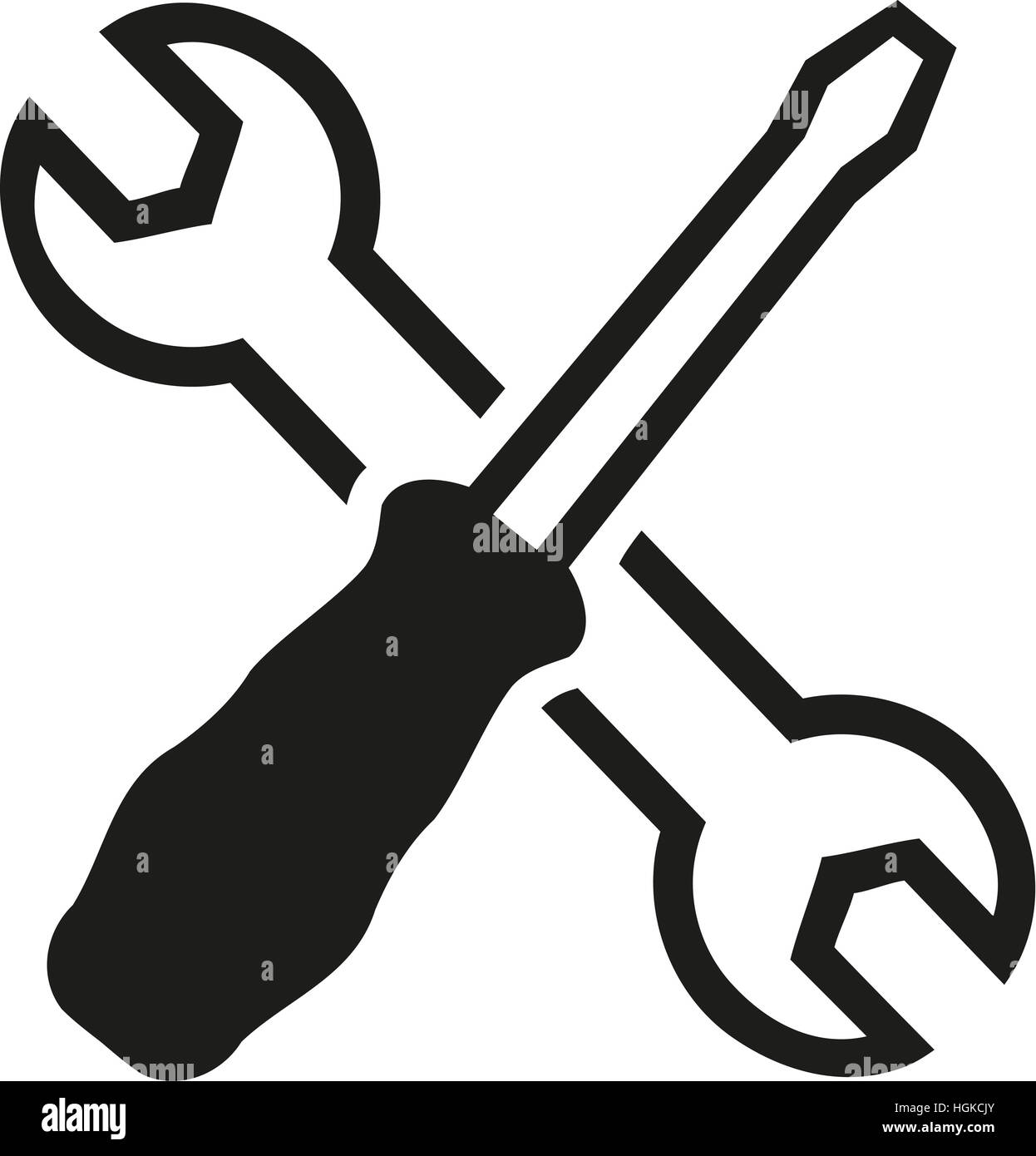 Crossed wrench screwdriver Stock Photo Alamy
