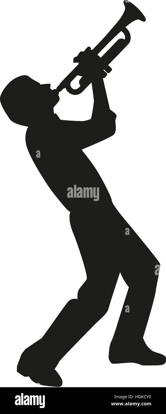 Trumpet player silhouette Cut Out Stock Images & Pictures - Alamy