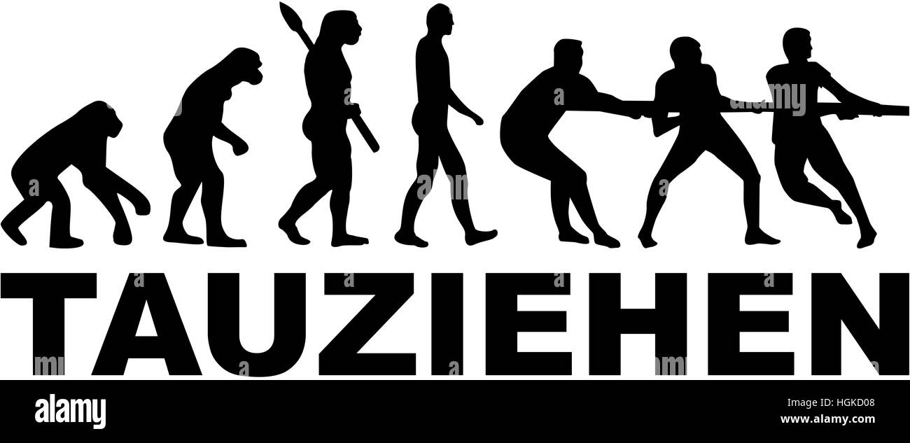 Tug of war evolution german Stock Photo Alamy