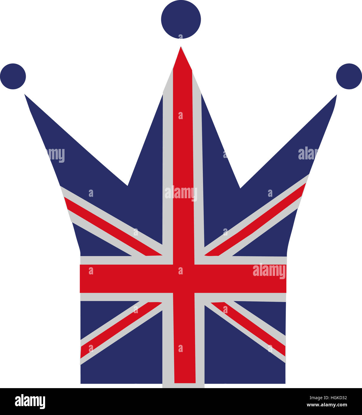 United Kingdom flag crown Stock Photo