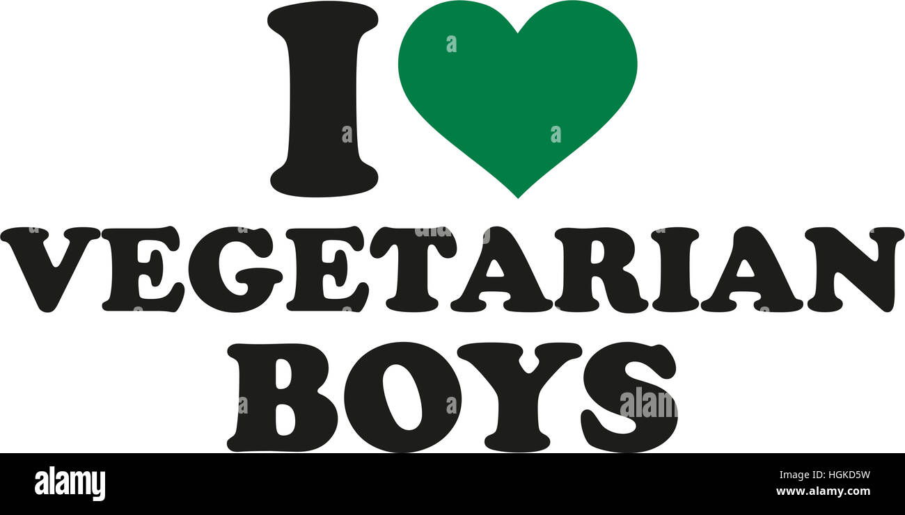 I love Vegetarian Boys Stock Photo Alamy